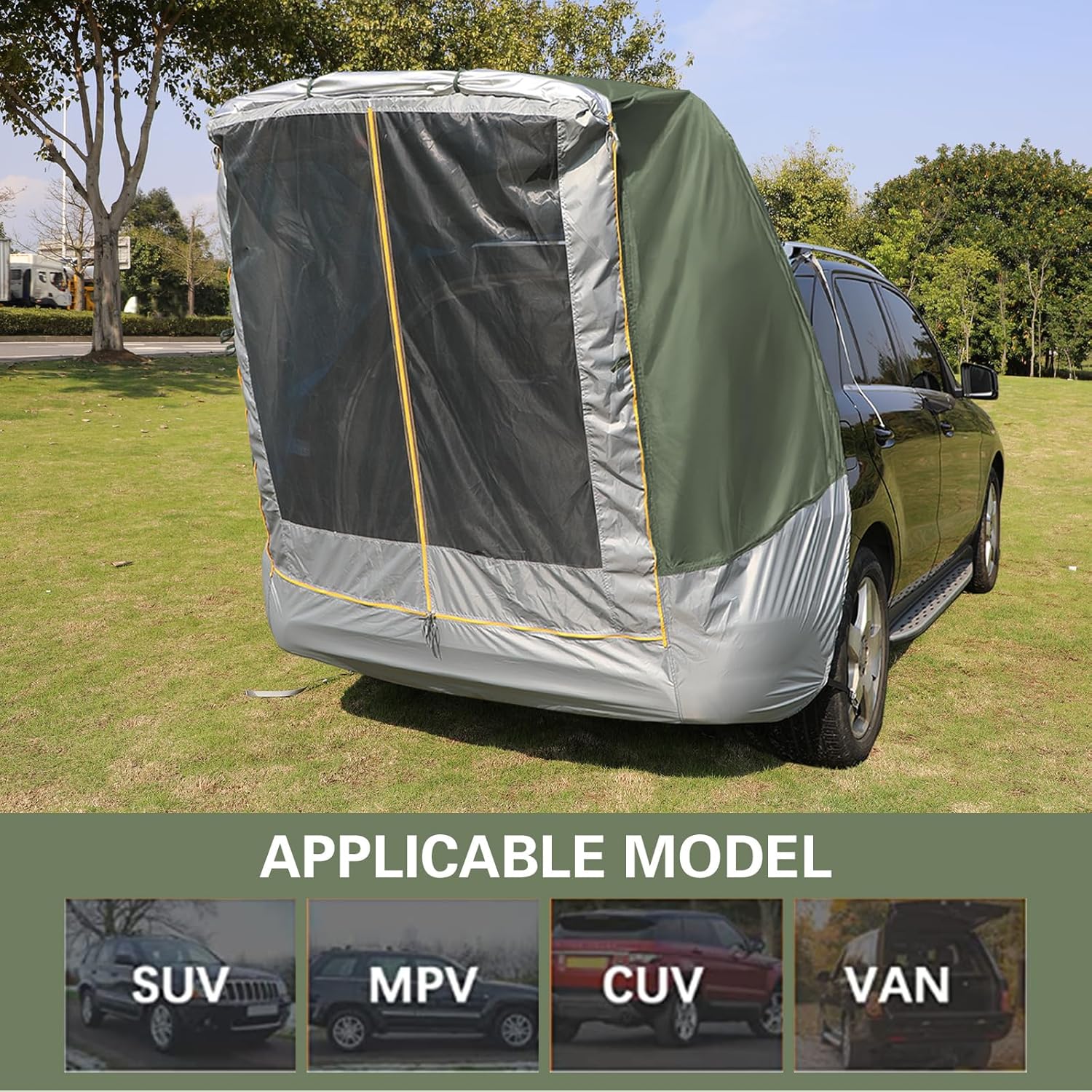 2025 New SUV Tailgate Tent with Poles Waterproof Windproof, Car Camping Accessories Awnings & Shelters, for Medium to Large Size SUV/Van/MPV/CUV (Large)