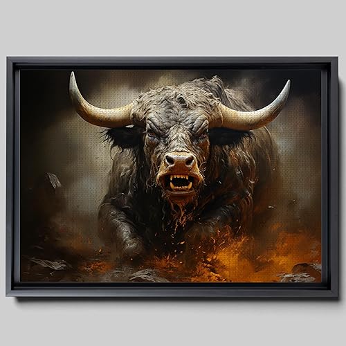 Captivating Brilliance, Abstract Prints, Textured Bull Prints on Canvas, Handmade Artwork of Extraordinary Abstract Expression, Canvas Prints, Home