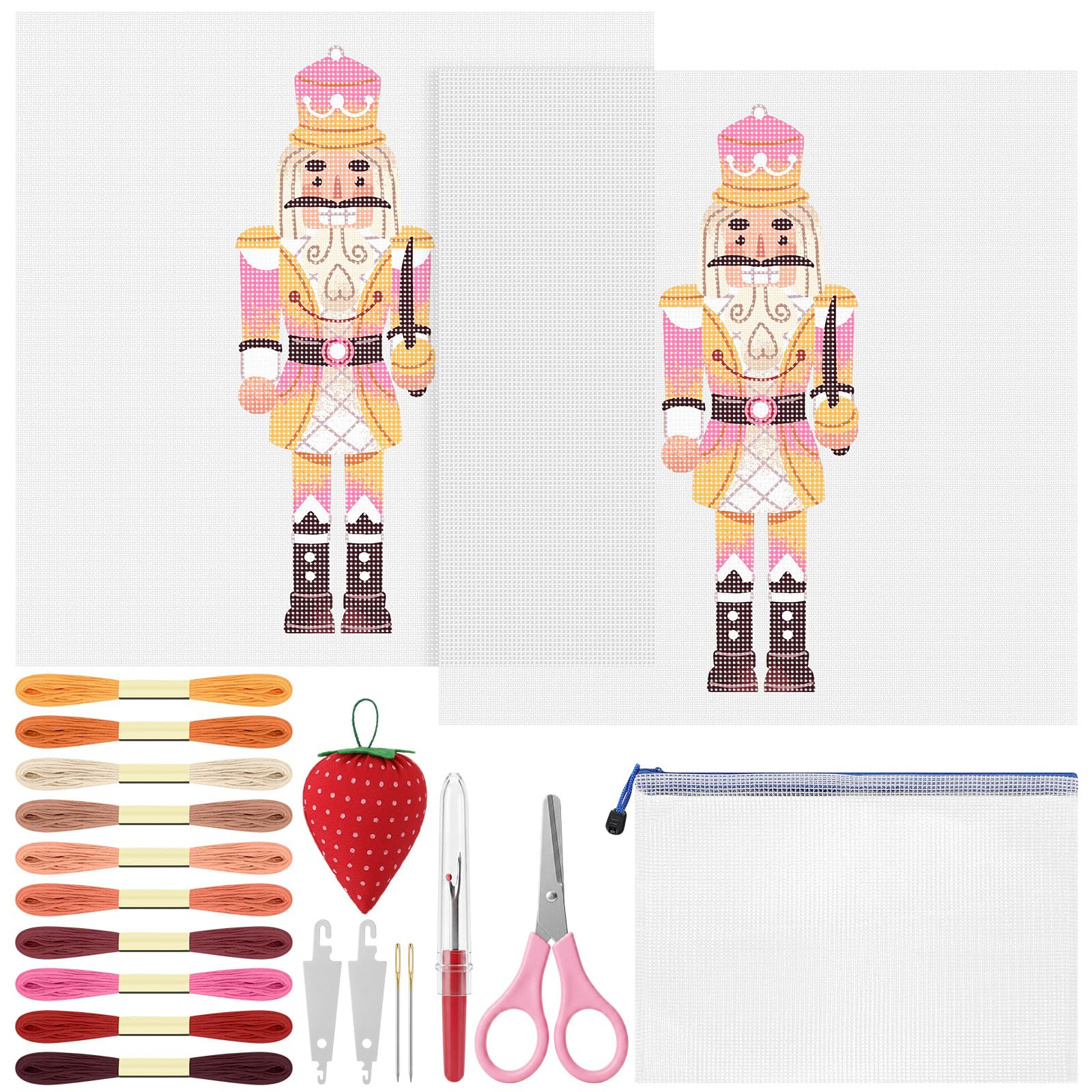 XunYee 40 Pcs Nutcracker Soldier Needlepoint Kit for Beginners Adults