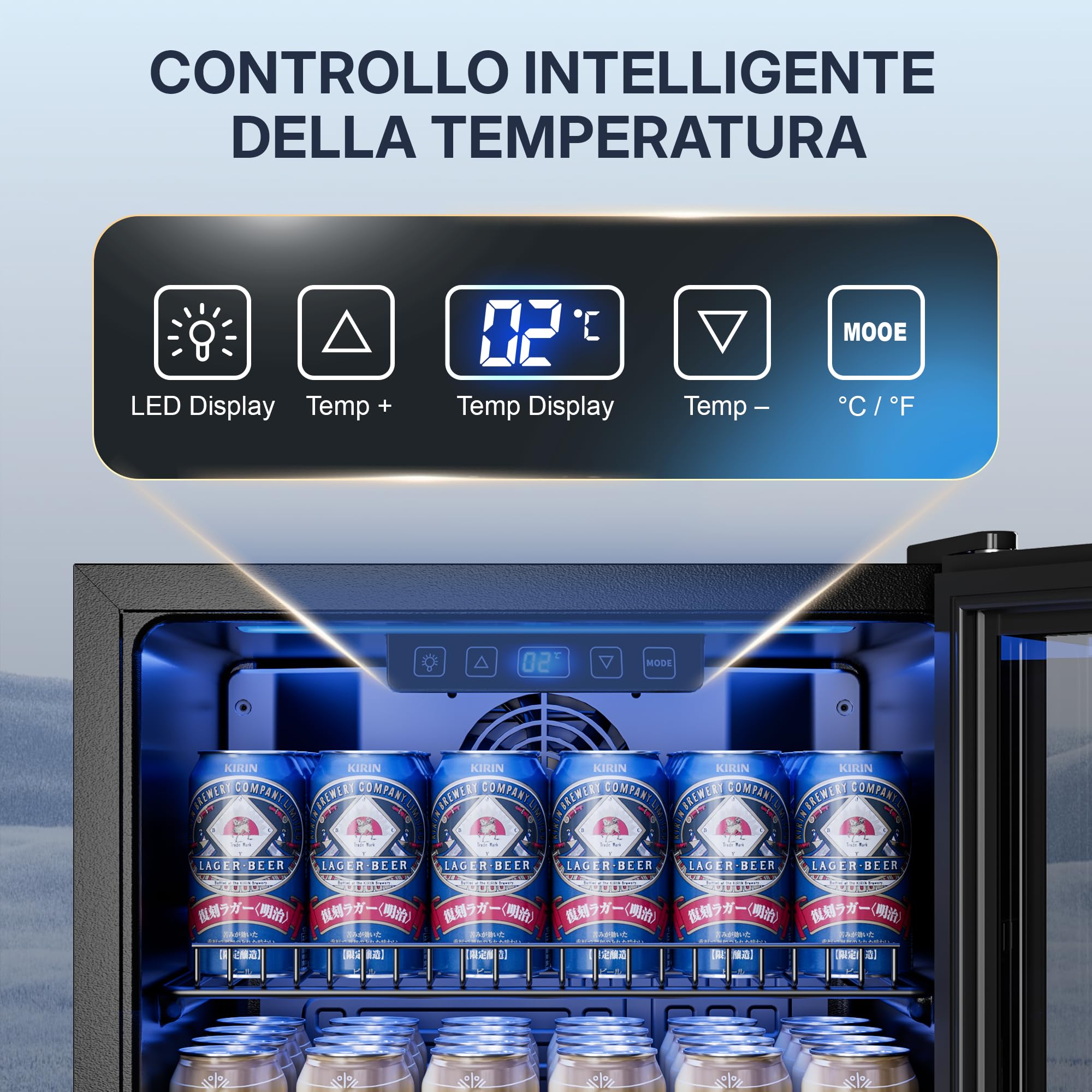 TRIUMPHKEY Frigorífico para Bebidas 90L con Puerta de Vidrio, Capacidad para 128 Latas, Estantes Ajustables para Cerveza, Vino y Refrescos, Mini Nevera Ideal para Hogar, Bar y Oficina