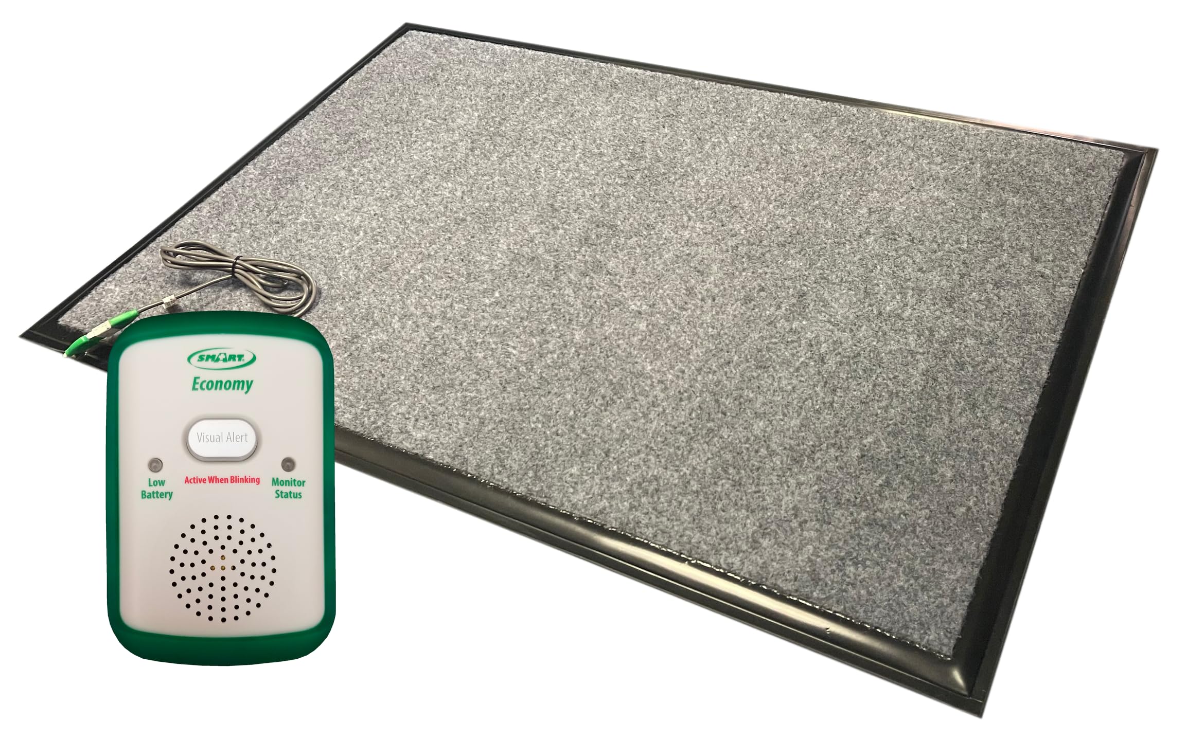 Smart Caregiver Corporation Fall and Wandering Prevention Monitor with Textured Floor Mat, Non-Slip Rubber Backing, Embossed Front Door Mat, Floor Mat