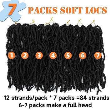 Soft Locs 10 Inch 7 Packs Short Faux Locs Crochet Hair for Black Women, 1#