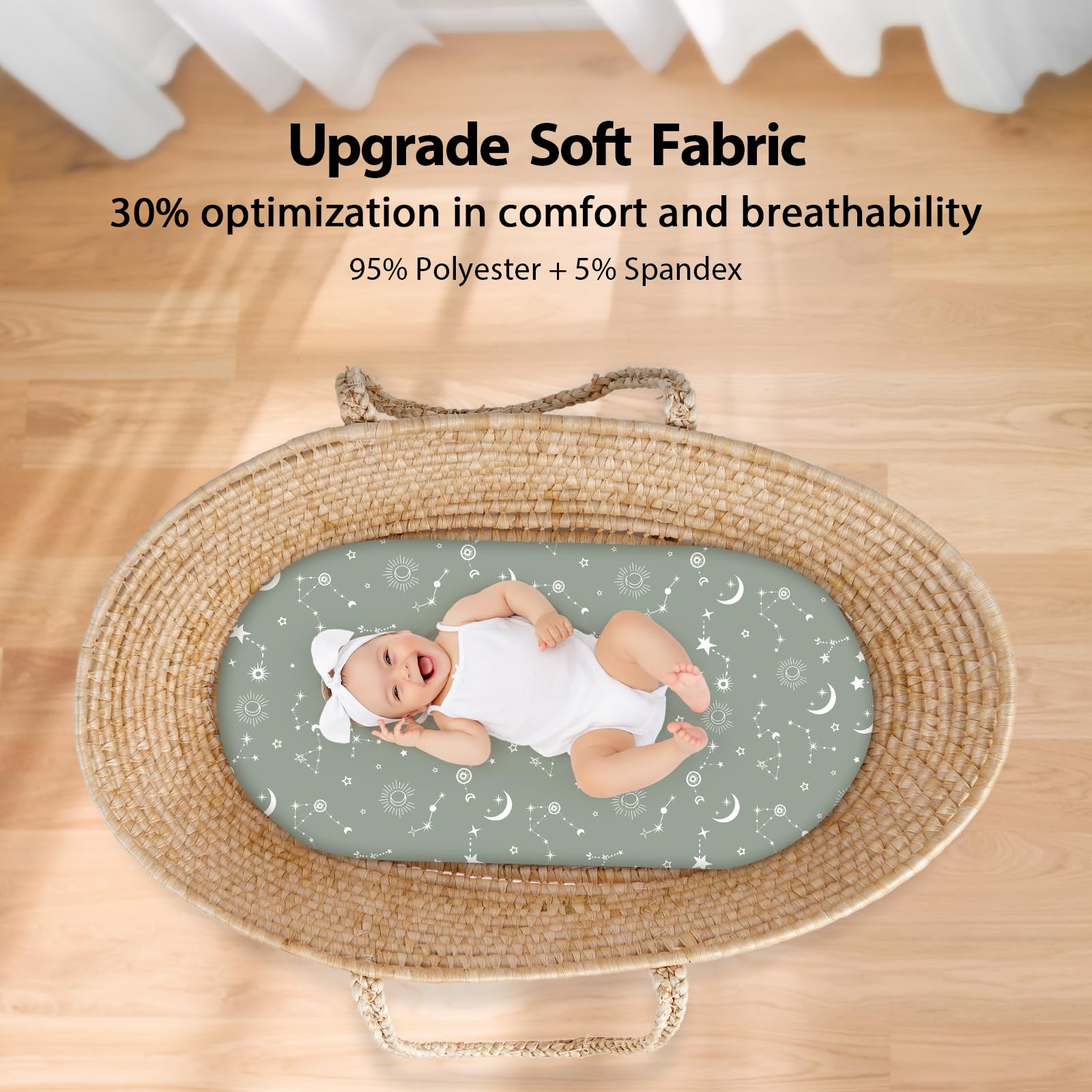 Unnivoll Moses Basket Sheets 3 Pack - Image 4