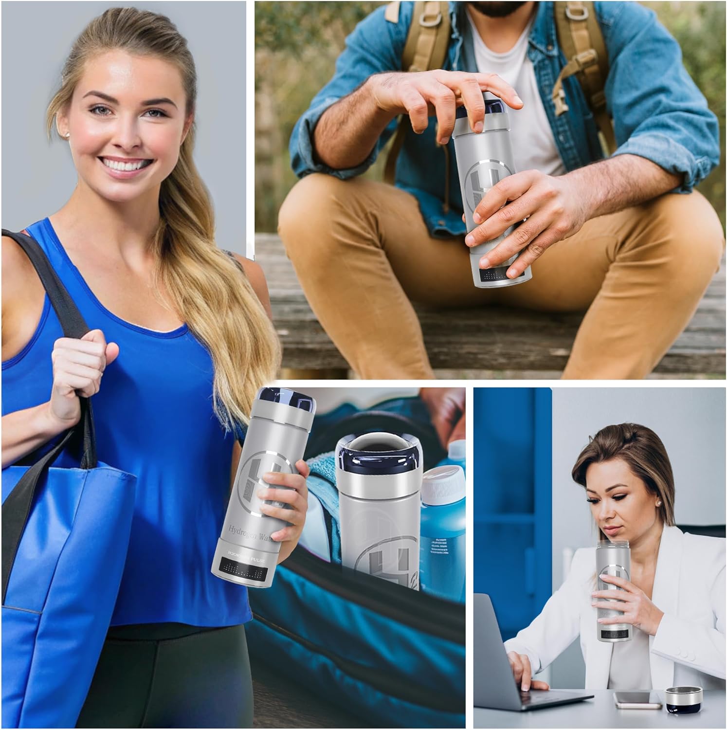 Hydrogen Water Bottle Generator, Up to 9000 PPB Hydrogen Bottle Water Ionizer with SPE/PEM Technology, 3-in-1 Portable Universal Adapter and Refreshing Mist Spray - Image 6