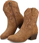Ziitop Cowboy Bottes Femme Short (Brown/Black/Tawny) Taille 6-10.5