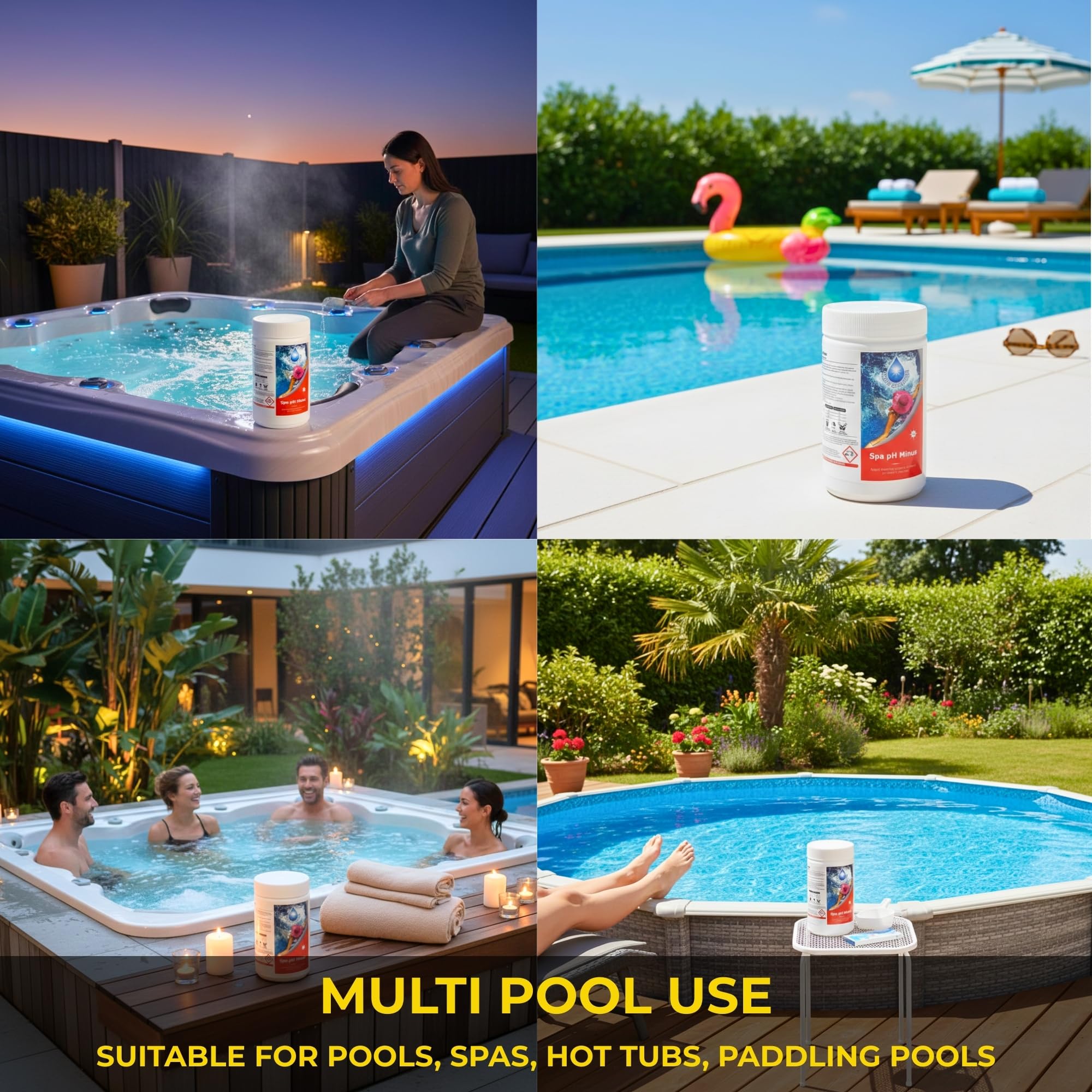 1.5 kg pH Minus Reducer Granules for Hot Tubs, Above Ground and Paddling Pools, pH Level Decreaser for Spa and Pool Water Balance, Reduces Alkalinity, Improves Water Quality and Chlorine Efficiency — view 8