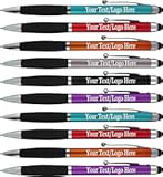 SyPen Custom Personalized Pens with Name or Logo - 300 Bulk Pack Customized Pens for Business, Pen/Stylus Combo