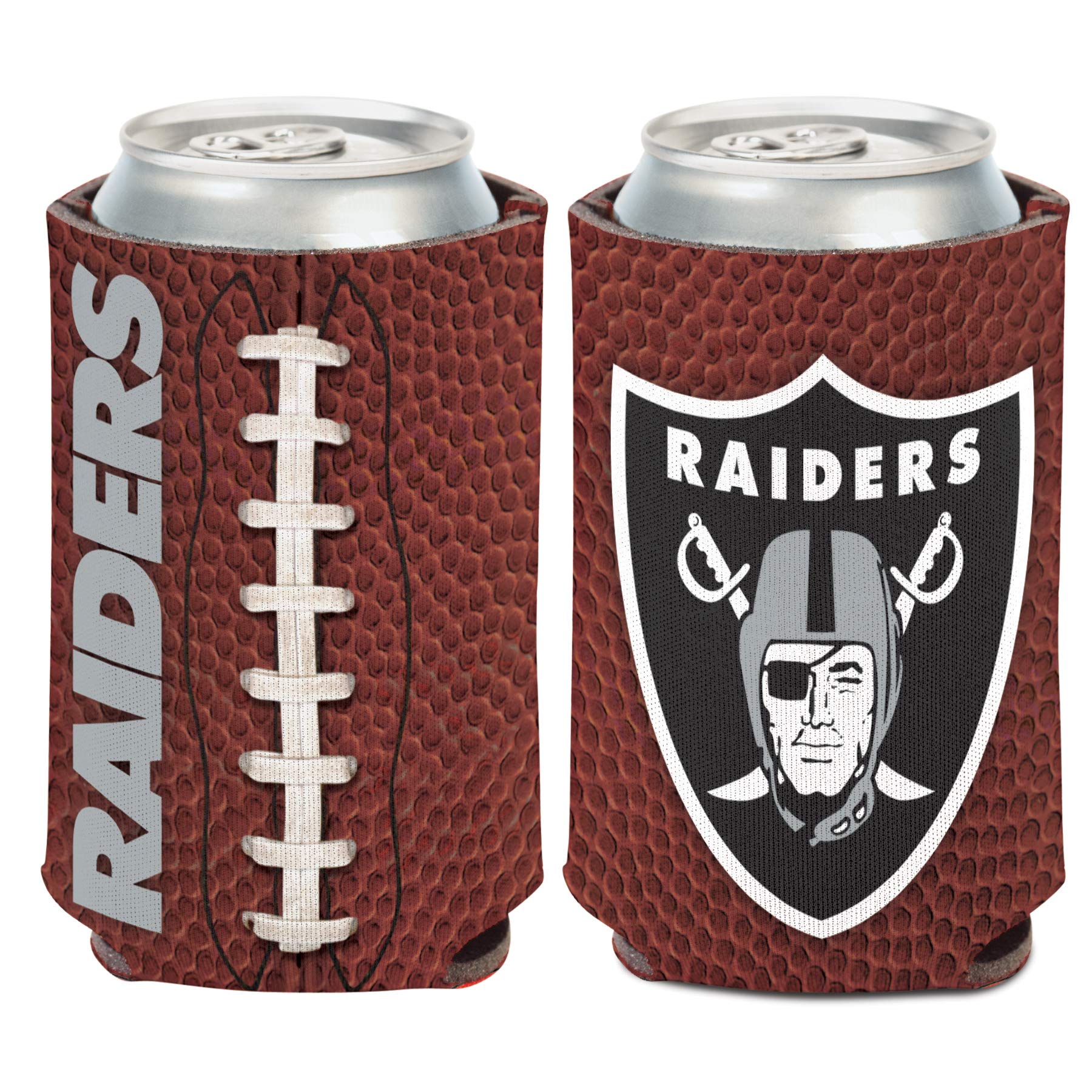 Las Vegas Raiders NFL Can Cooler Neoprene Bottle Cooler, Black and Silver, Klein