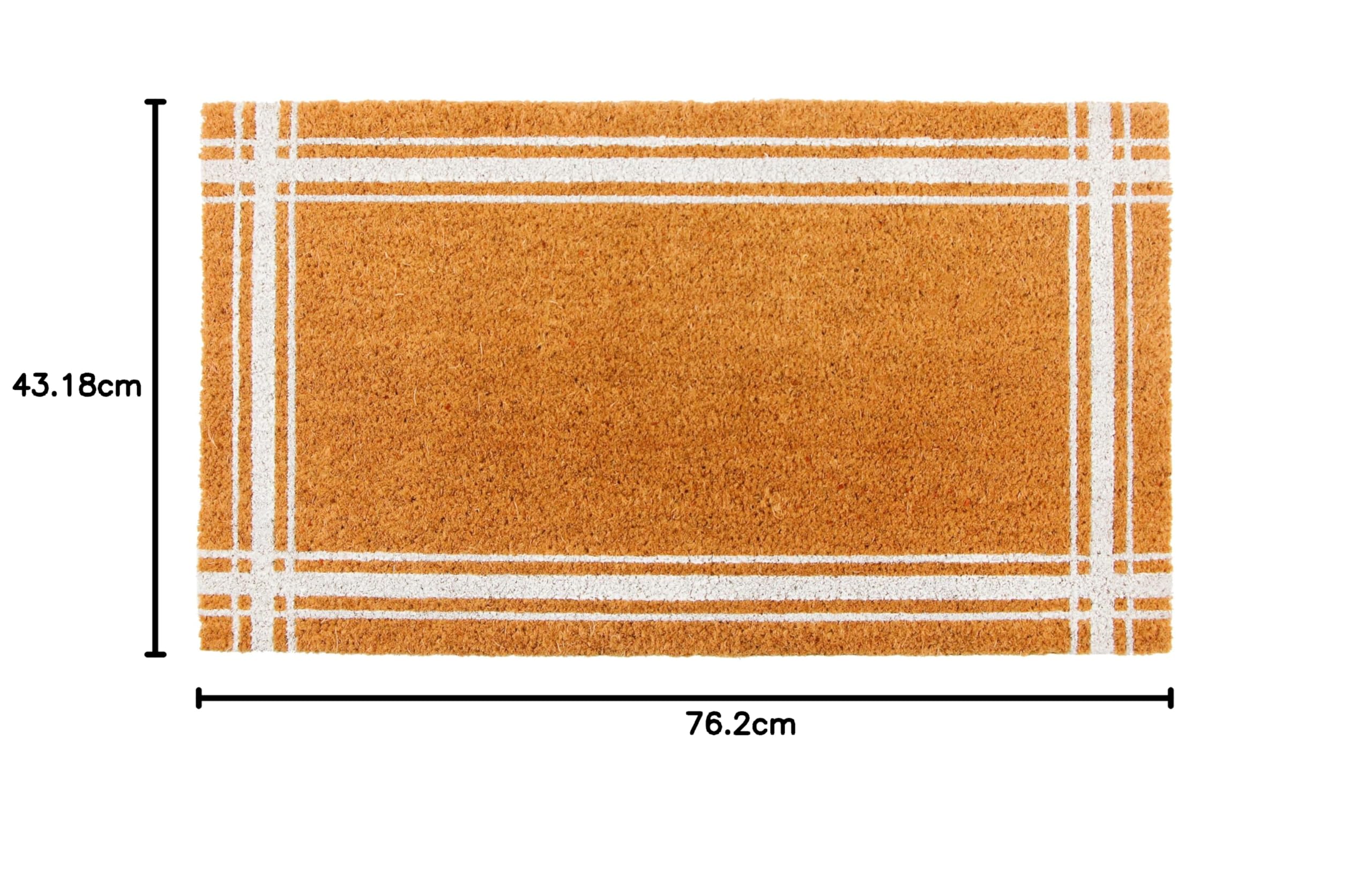 KAF Home Felpudo de fibra de coco con respaldo de PVC antideslizante, resistente, resistente a la intemperie, 43 x 76 cm, altura de pelo de 0.6 pulgadas, perfecto para uso en interiores y exteriores