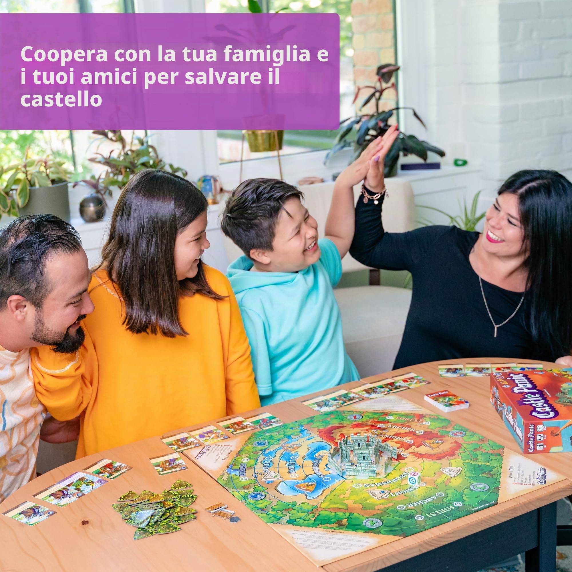 Fireside Games | Castle Panic 2nd Edition | Gioco Da Tavolo, Standalone, Tower Defense Cooperativo, Strategia Family, Dado Personalizzato, Grafica Aggiornata | 1-6 Giocatori | 45 Minuti