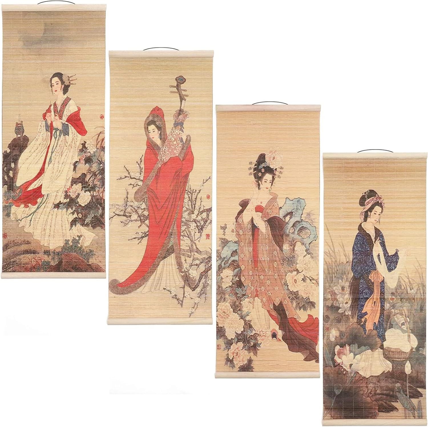 Amazon.com: 4 Pack Hanging Chinese Painting Wall Scroll for Chinese