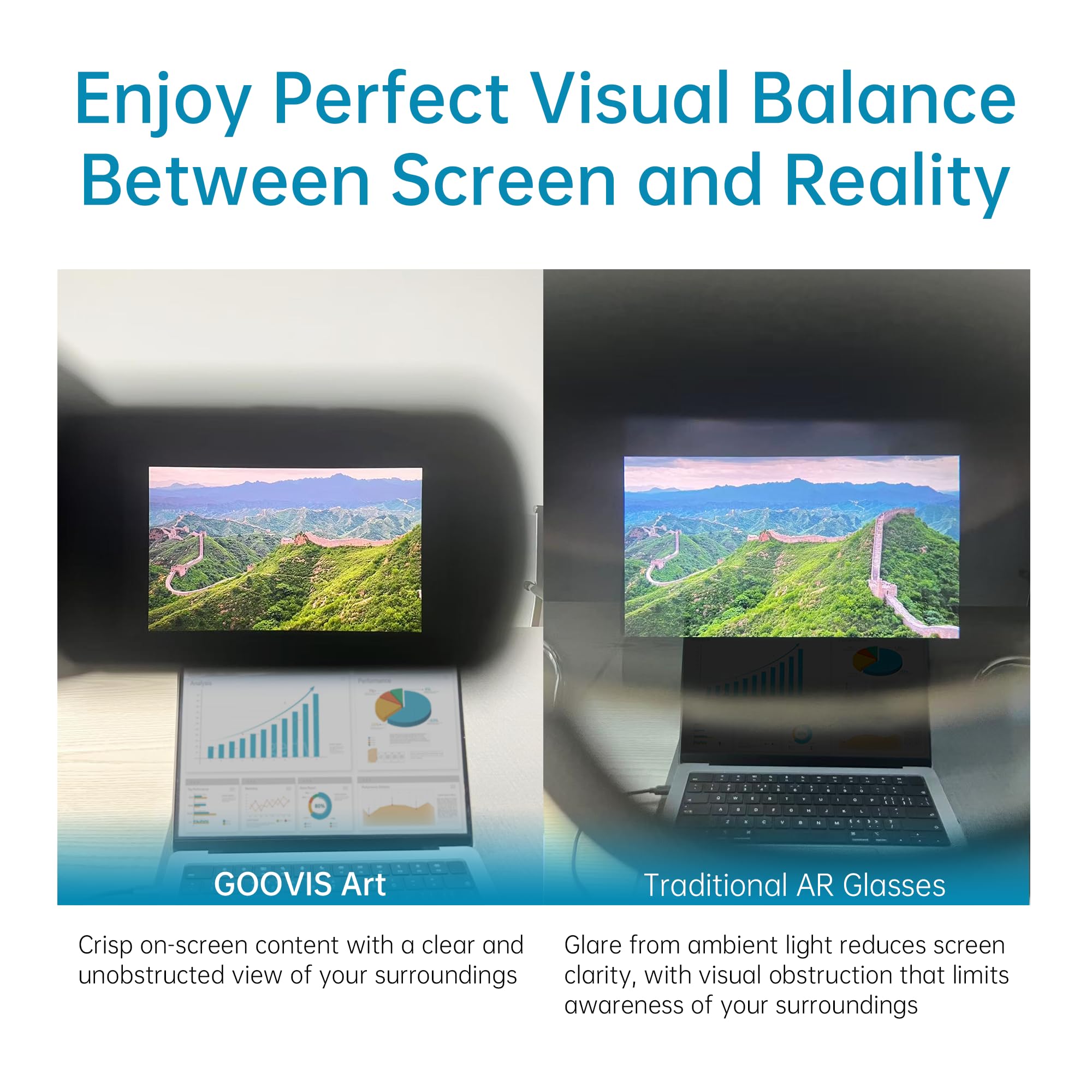 GOOVIS Art XR Head Mounted Display – 110'' FHD Micro-OLED Video Display, Lightweight & Compact, Open-View for Multitasking, Works with PC/iPhone16/Android/Gaming Consoles/Handhelds (Black)