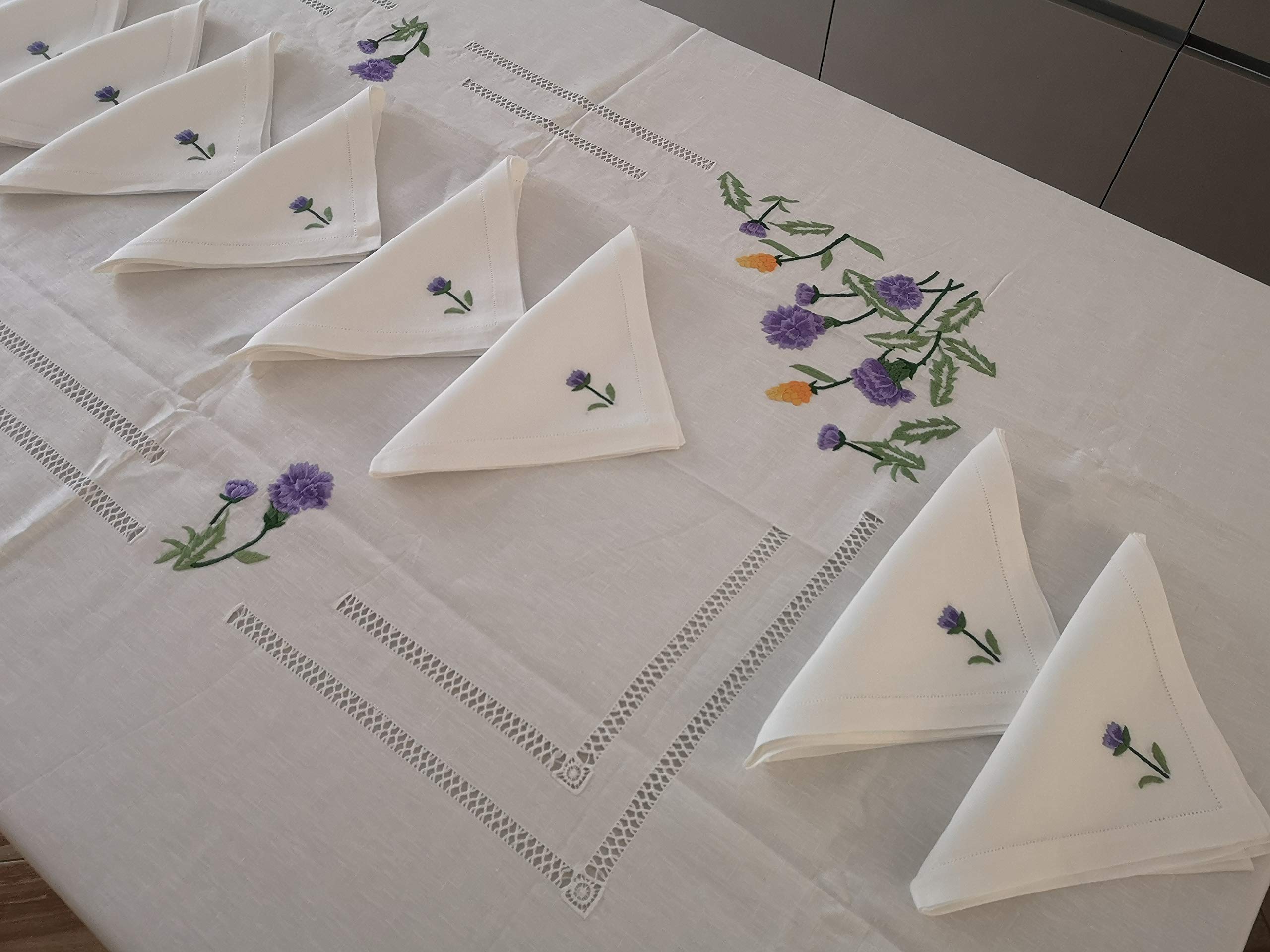 Spectaculaire nappe de table x12 Noël Broderie En Punto