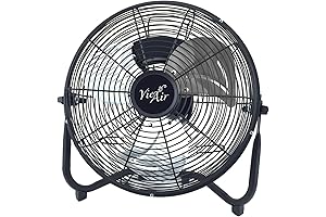 Vie Air 12 Inch Industrial Quiet Heavy Duty Metal Floor Fan