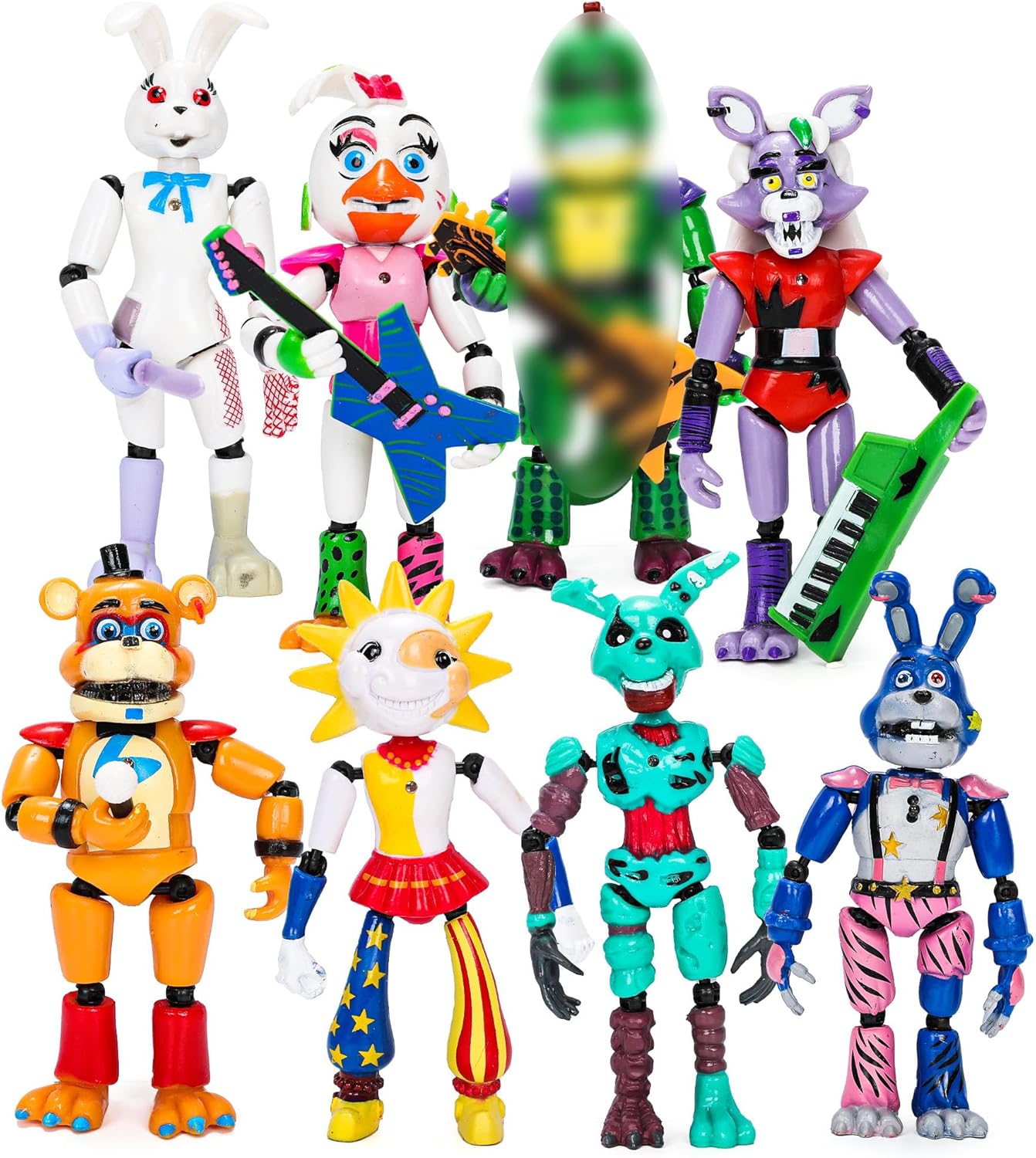 Five Night Figure Toys for Kids – 8PCS 5 Night Game Movable Action Figures with Ball Joint Connection Light, Cake Toppers for Video Games Fans Boys Girls Kids Adults as Gifts Five Night Figure Toys for Kids – 8PCS 5 Night Game Movable Action Figures with Ball Joint Connection Light, Cake Toppers for Video Games Fans Boys Girls Kids Adults as Gifts