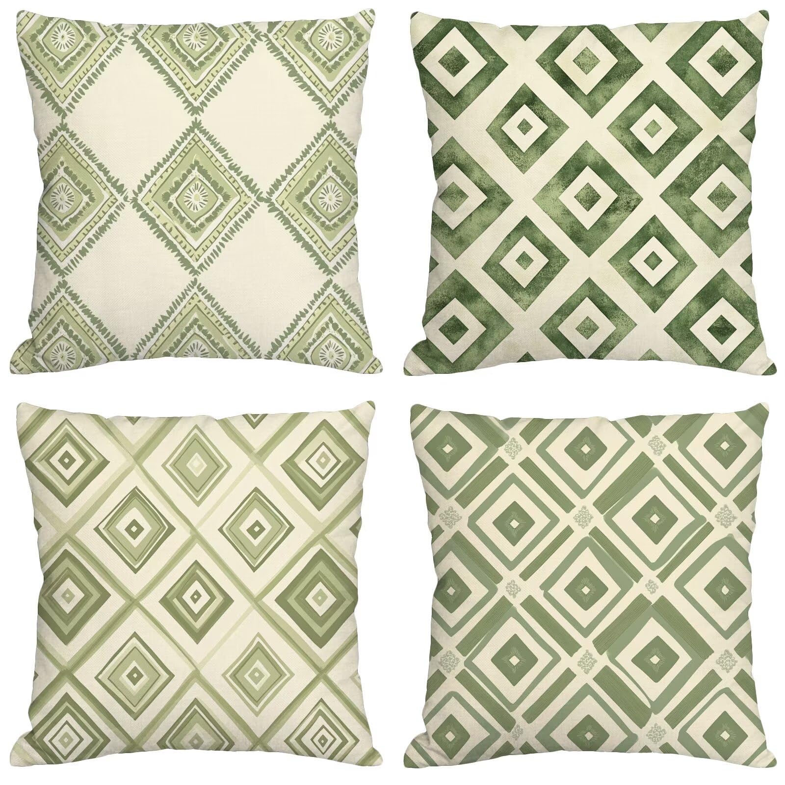 Housse de coussin d'extérieur imperméable velours 70x70 cm | Lot de 4