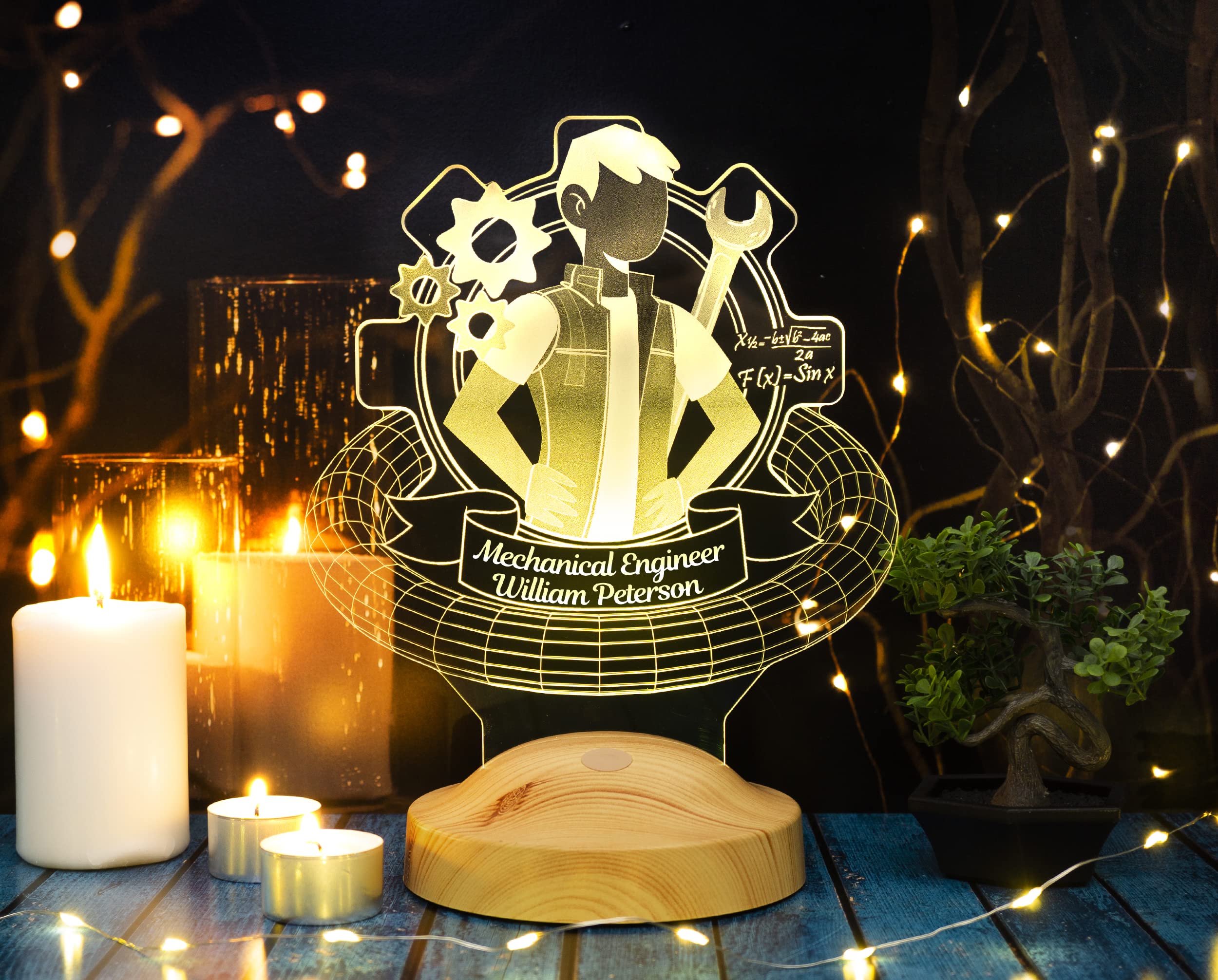 Geschenkelampe Personalisierte Ingenieur Techniker Geschenk 3D Led Lampe Abschiedsgeschenk für Arbeitskollegen IT Informatiker Bastler Studieren