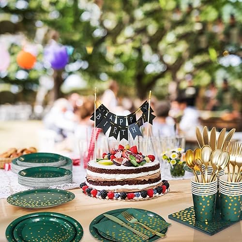 Miniatura 20 de 175 piezas de decoraciones de fiesta moradas y doradas, juegos de platos, tazas y servilletas moradas, platos desechables dorados para suministros