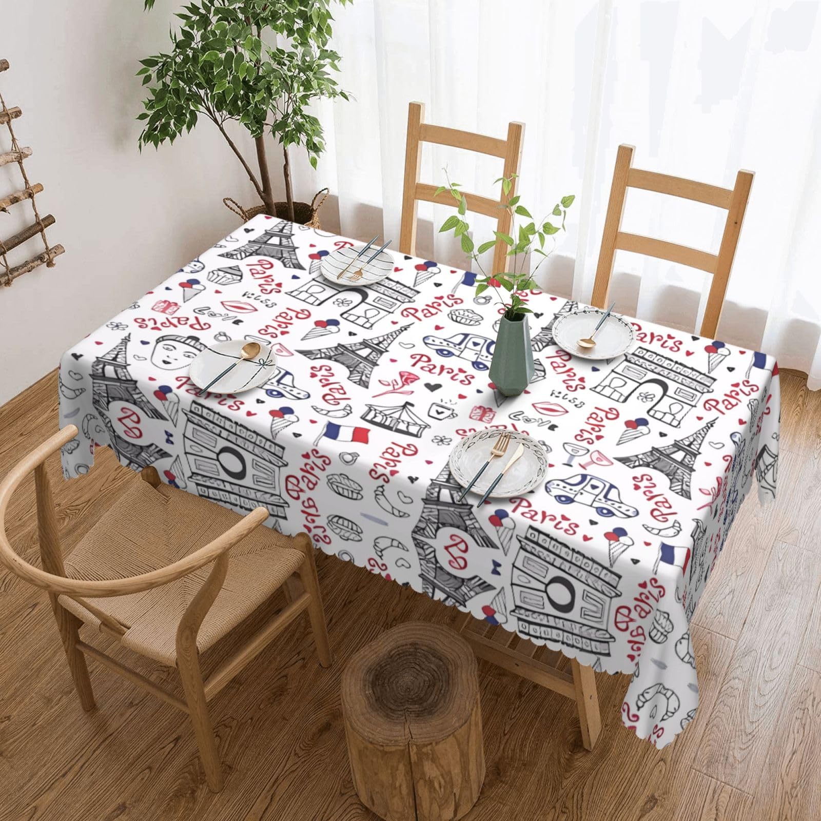 MROWYC Eiffel Tower Printed tablecloths are suitable for hotels, picnics, and parties, and can effectively protect the tabletop