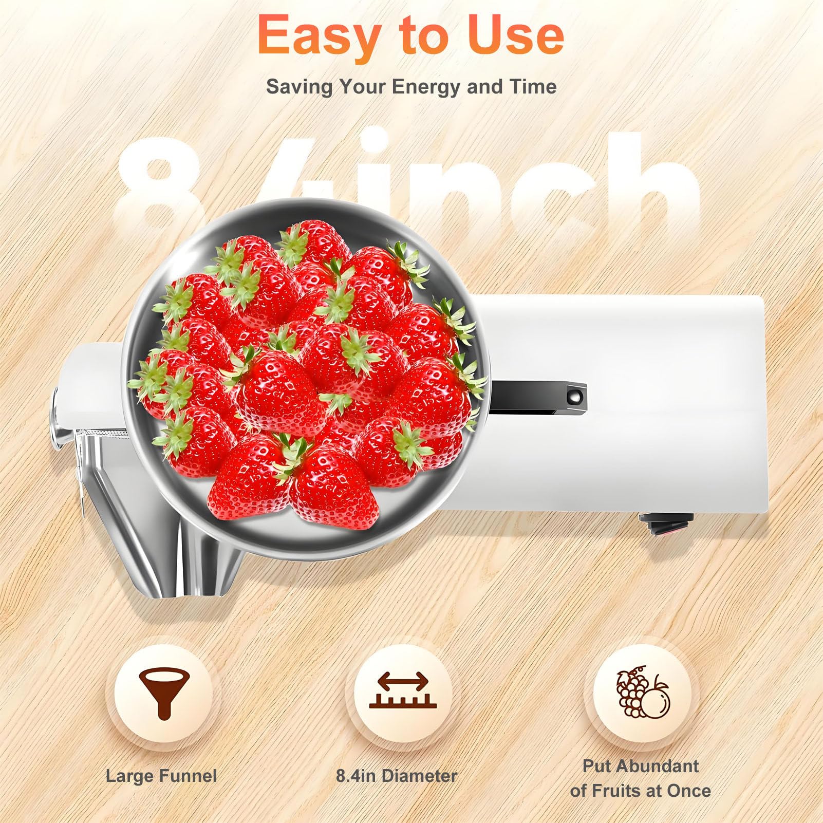 Macchina per la macinazione dei pomodori Commerciale, passapomodoro Elettrico da 450 W, pressa per Alimenti in Acciaio Inossidabile, per Salsa di Pomodoro, Fragole e mirtilli 110V