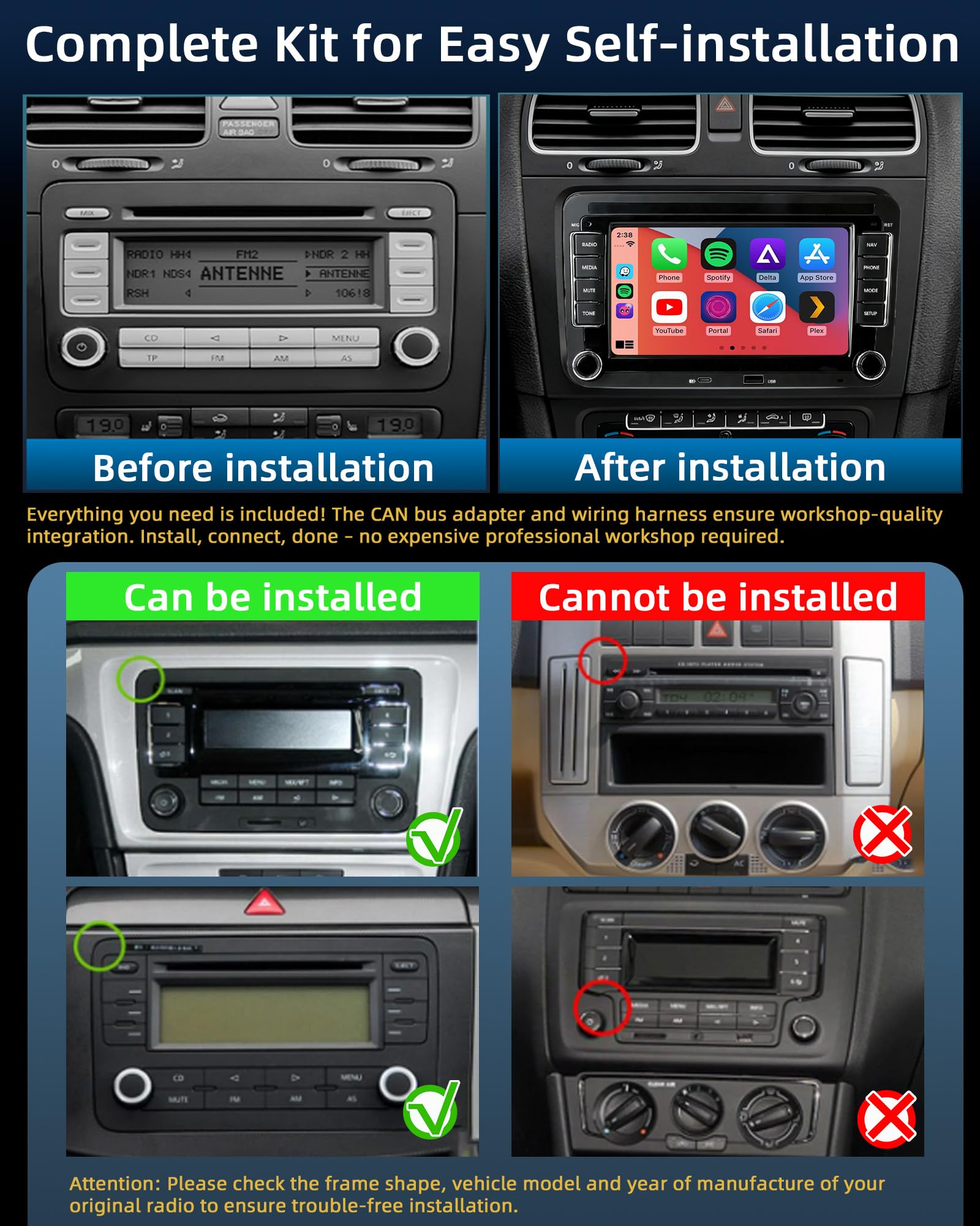 2+64G radio samochodowe z ekranem Bluetooth do VW Golf 5 6 T5 Polo