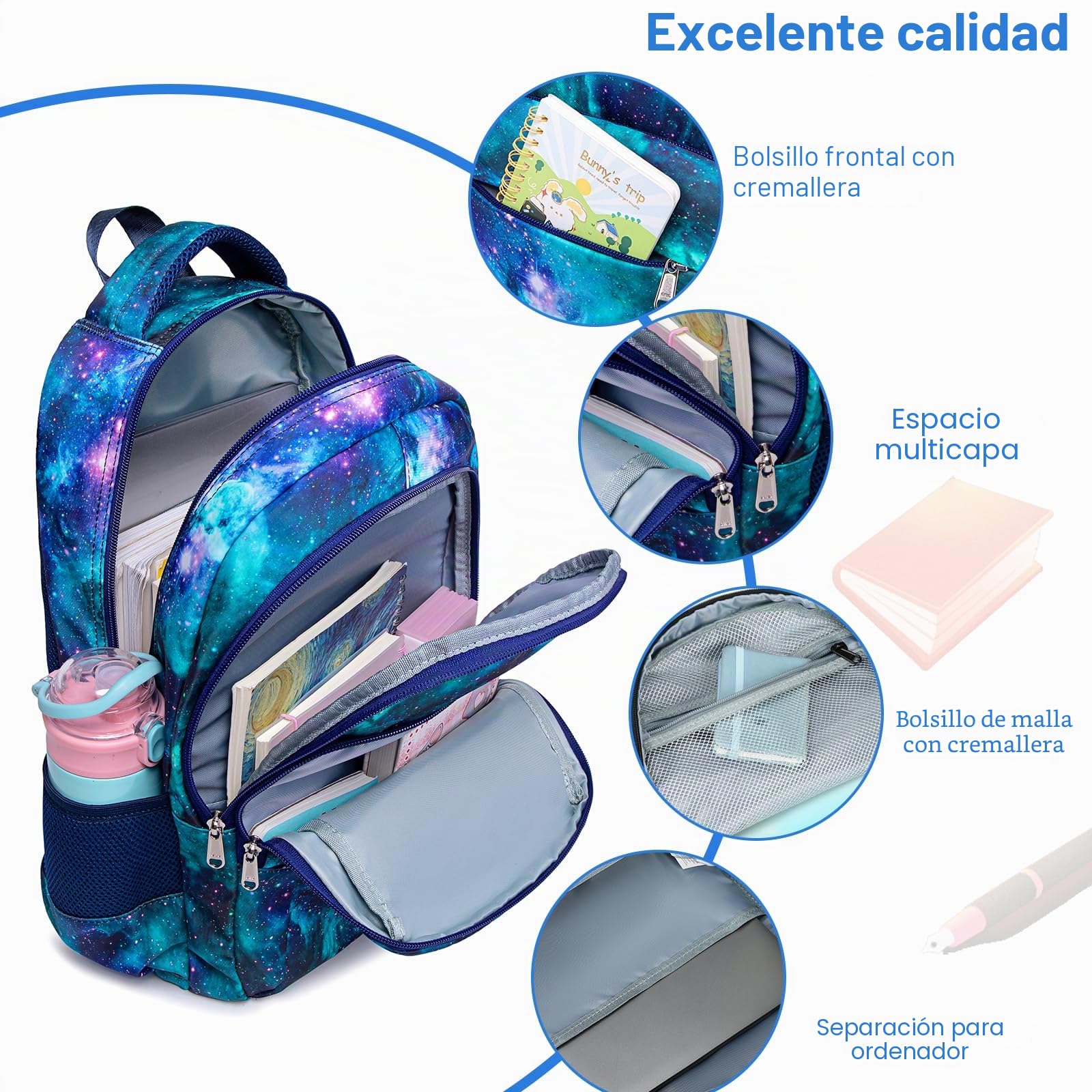LEDAOU Mochila escolar para niños, adolescentes, niñas, mochila escolar, mochila para niños, resistente al agua, ligera, mochila escolar grande para regalos escolares