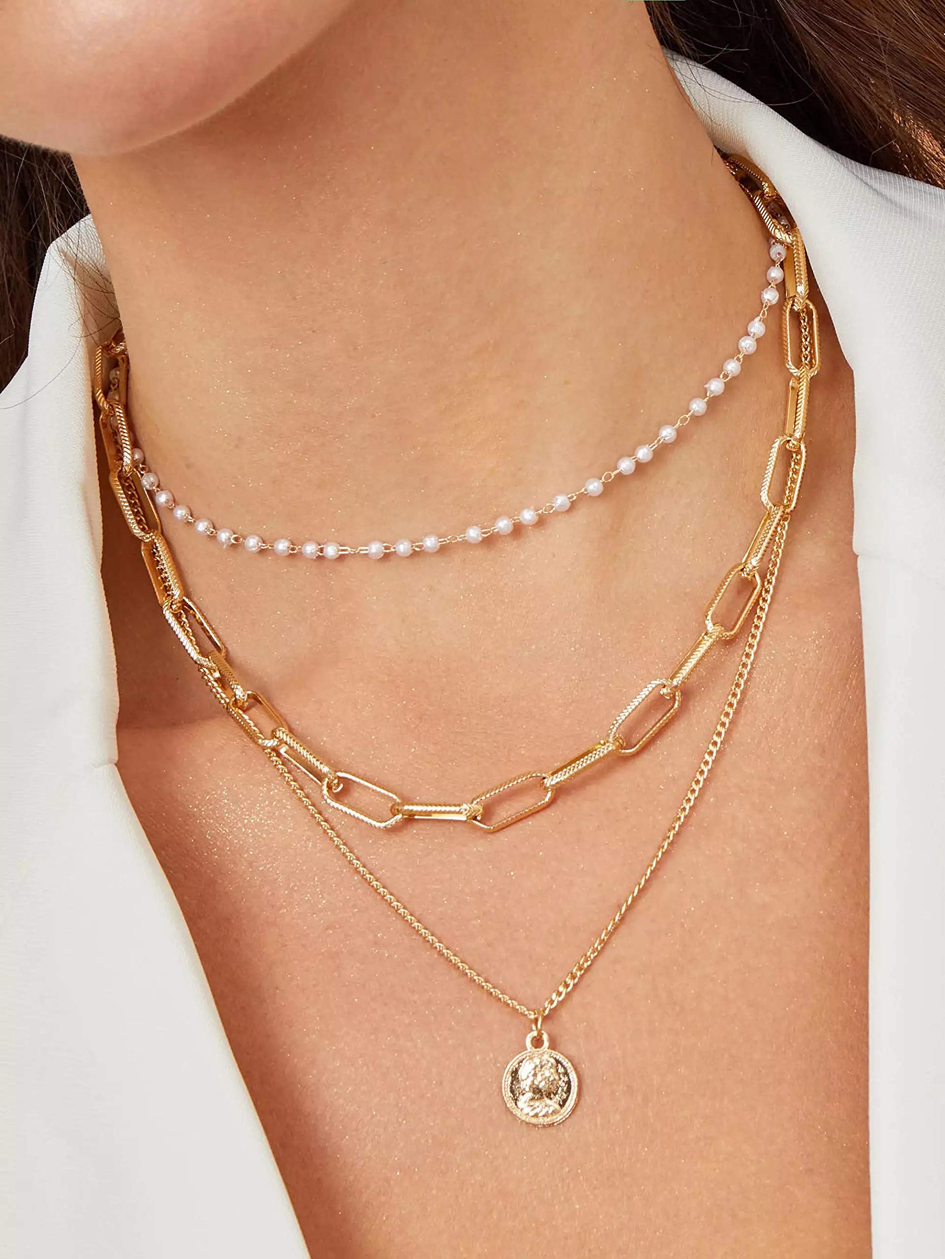 Multilayer Western CZ Neck Chain Necklace