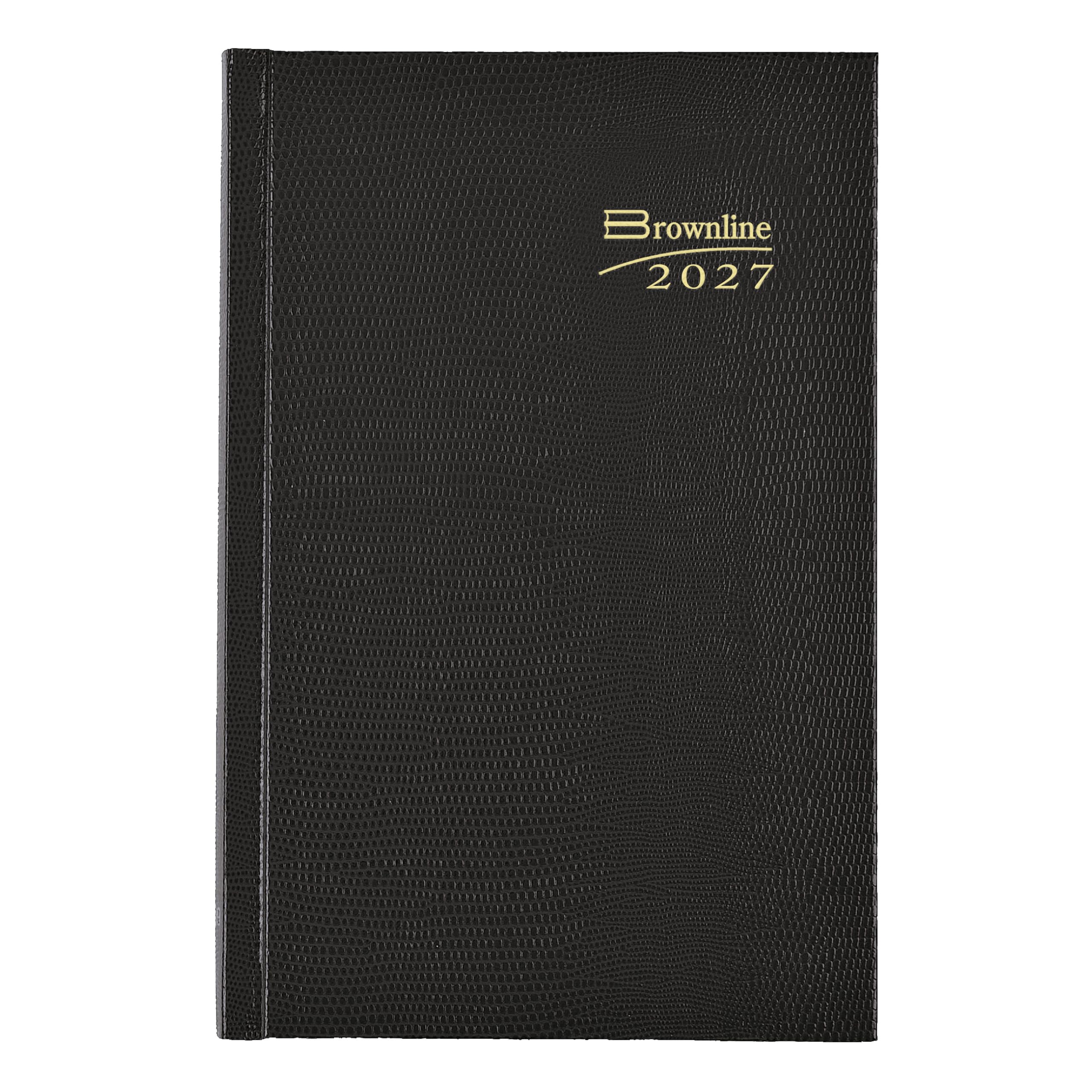 Brownline® - Agenda giornaliera/mensile tradizionale 2027, 12 mesi, da gennaio a dicembre, rilegatura perfetta, 19,1 x 12,7 cm, nero (CB387.BLK)