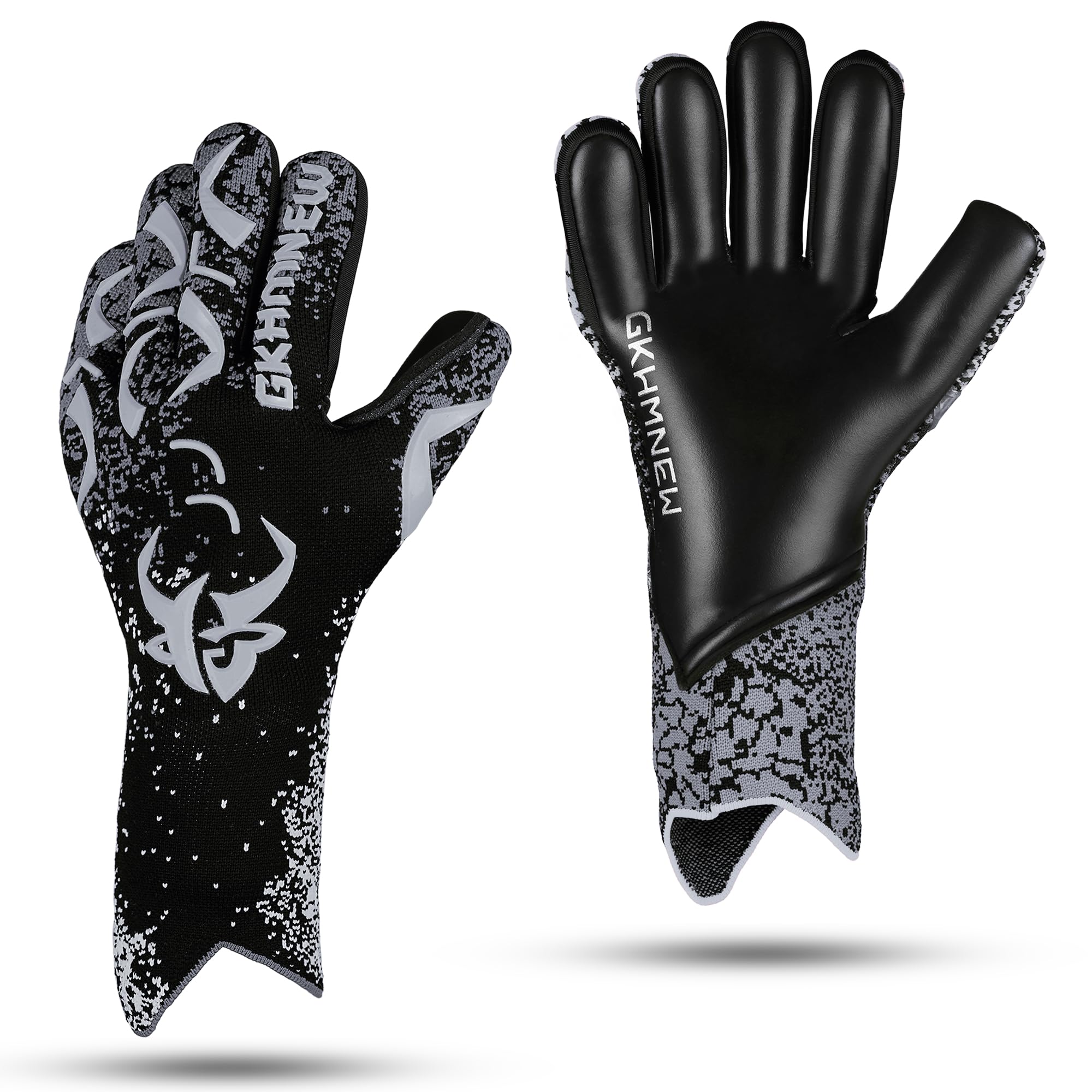 GKHMNEW Football Goalkeeping Gloves Kids Youth and Adult Provide Extreme Strong Control and Grip Breathable Comfortable Soccer Gloves High Performance Soccer Goalkeeper Gloves Equipment (Grey, 6)
