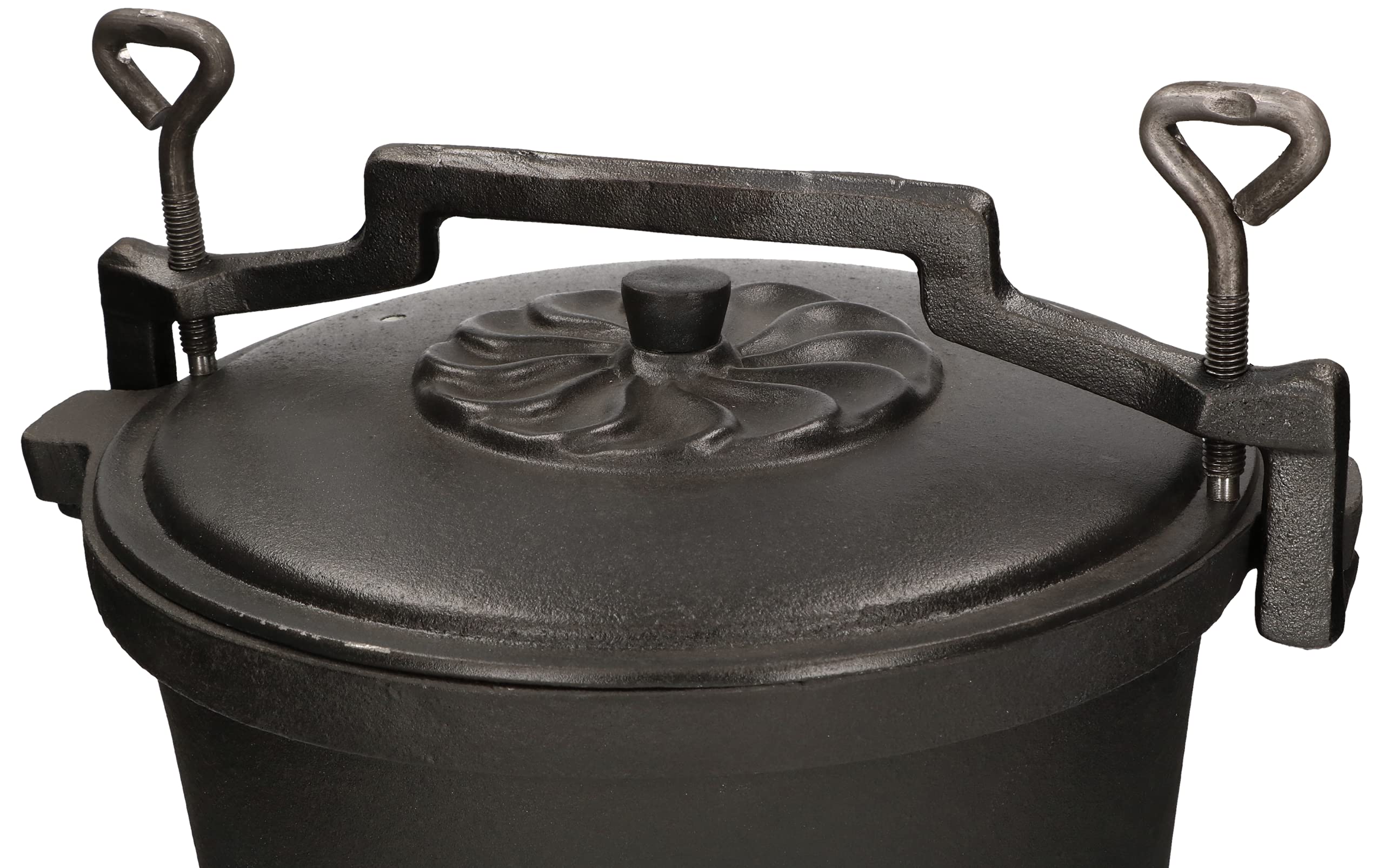 KOTARBAU® Caldero de hierro fundido esmaltado 10l, Caldero con patas, Olla de hierro para fuego, Caldero con tapa y asas, Caldero con soporte para colgar, Horno holandés, Olla de camping, Olla horno