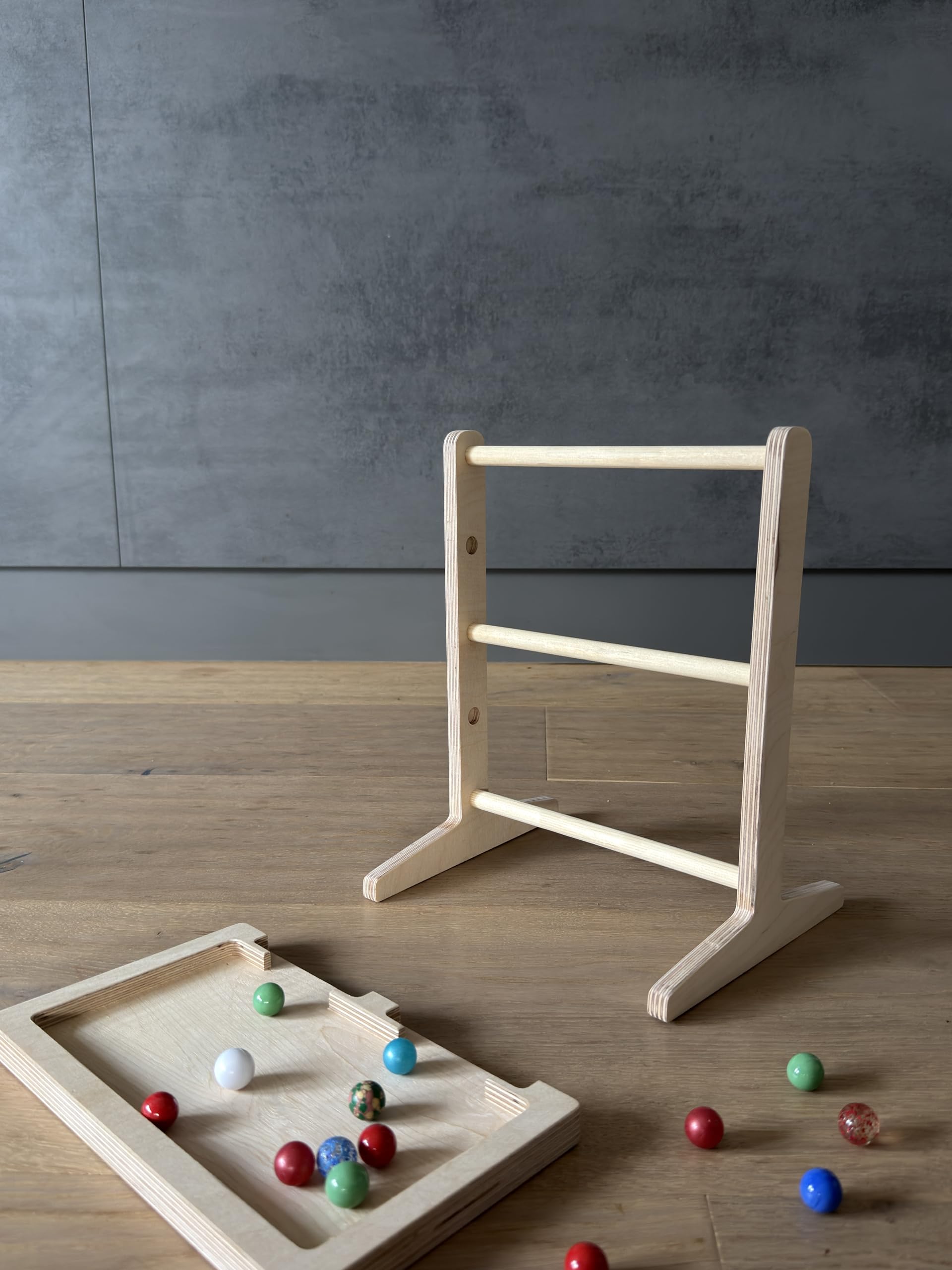 Murmelbahn-Set 2er Kombi, Schlängelplatten, Hinternissplatten, Wettrennen Turm, Auffangschale Kugelbahn Holzspielzeug