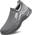 YHOON Mens Walking Shoes Slip on Lightweight Running Non Slip Athletic Tennis Shoes Gym Sneakers
