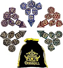 Polyhedral Dice Set, 35 Pieces - 5 RPG Dice Sets with 1 Bag for Dungeons and Dragons D&D RPG MTG Board Games, Includes D20, D12, D8, D6, D4, D10 (0-9) and D10 (00-90)