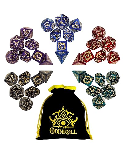 Set di Dadi Poliedrici, 35 Pezzi - 5 Set di