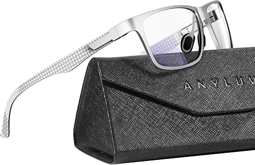 Miniatura 77 de ANYLUV Gafas de bloqueo de luz azul para hombre, gafas de juegos de computadora, ligeras, de metal Al-Mg, protección ocular antifatiga ocular