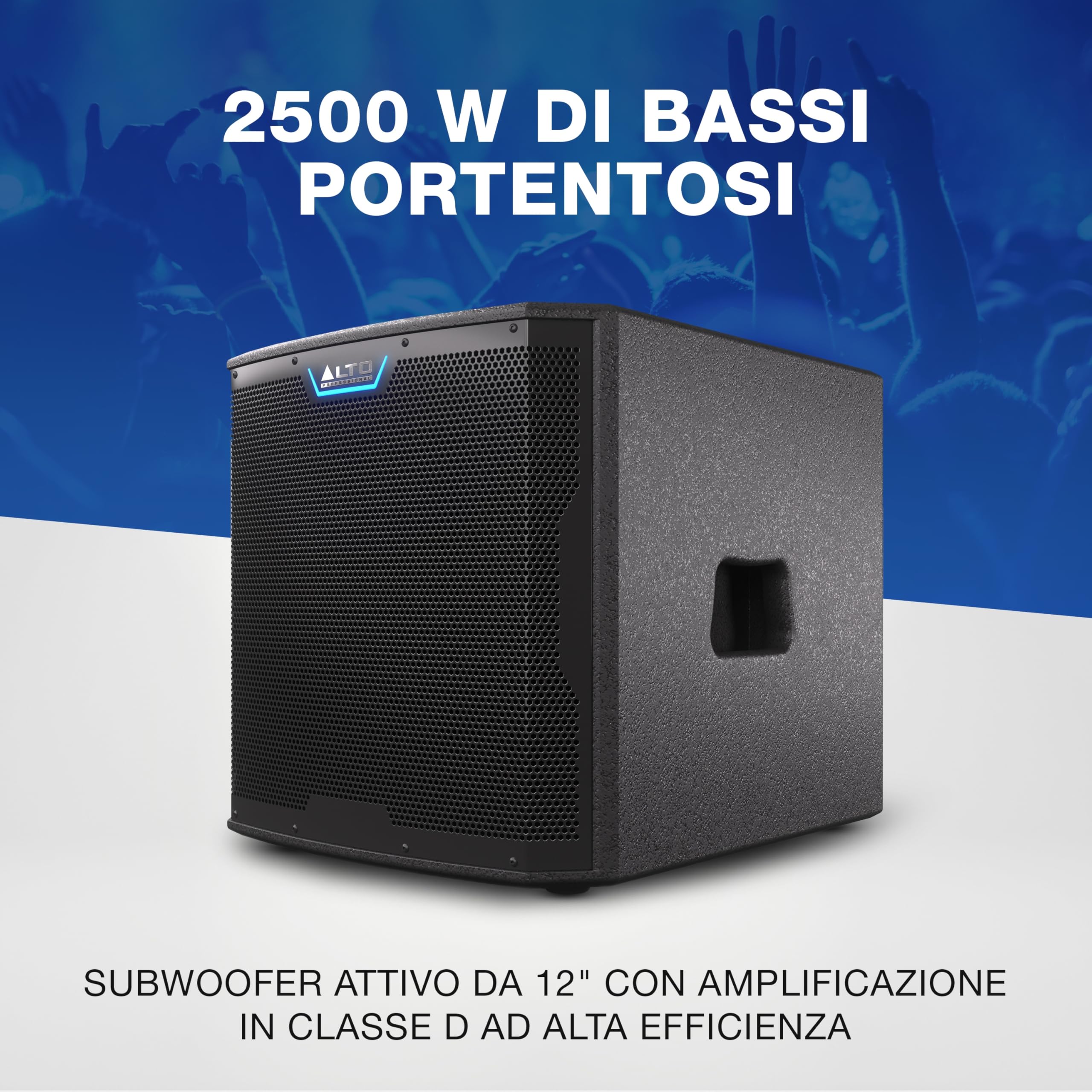 ALTO TS12S Subwoofer da 12" e 2500W, Sistema PA Con 6 Modalità DSP Selezionabili, Easy Setup, 130dB, Bobina da 3", Bassi Superiori | 6 Modalita DSP Selezionabili, Installazione Facile, Uscita 130 dB e Bobina 3" per Bassi di Qualita