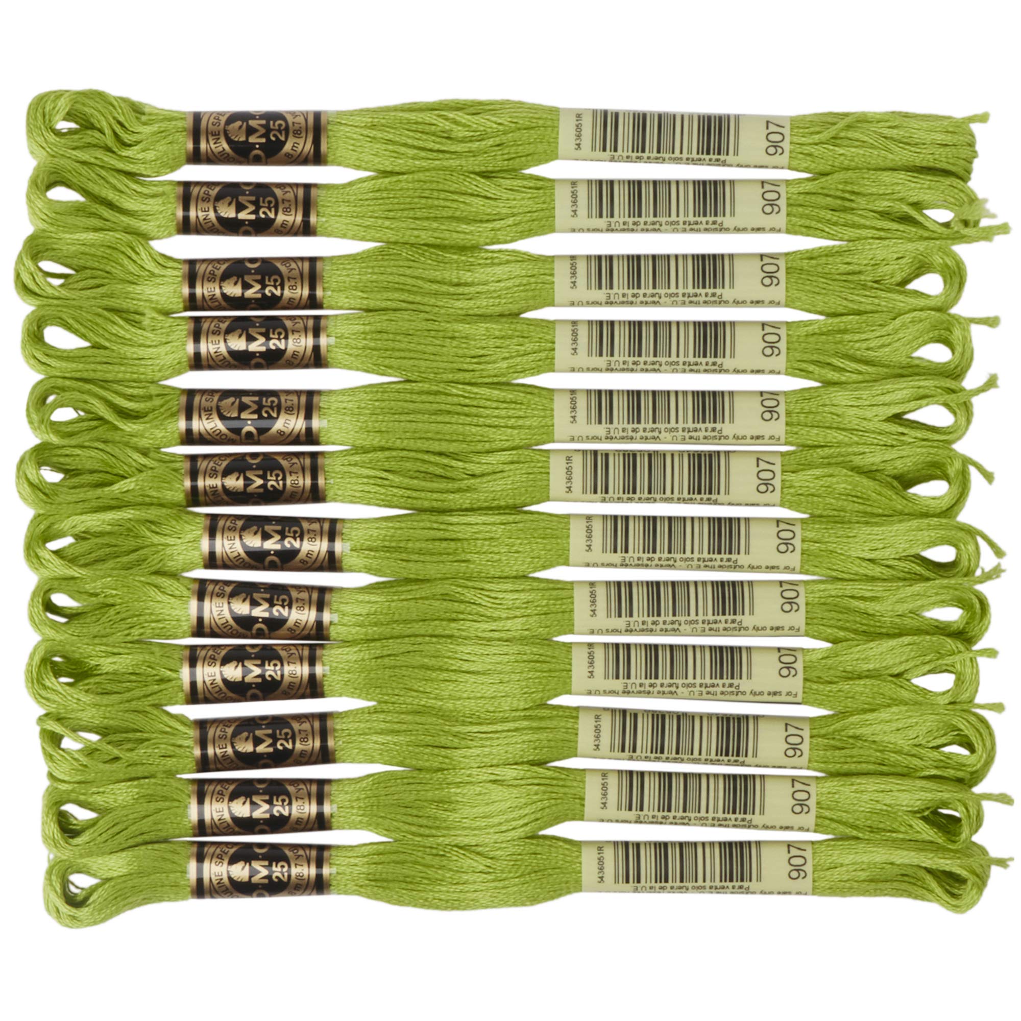 DMC 6-Strand Embroidery Cotton Floss, Light Parrot Green