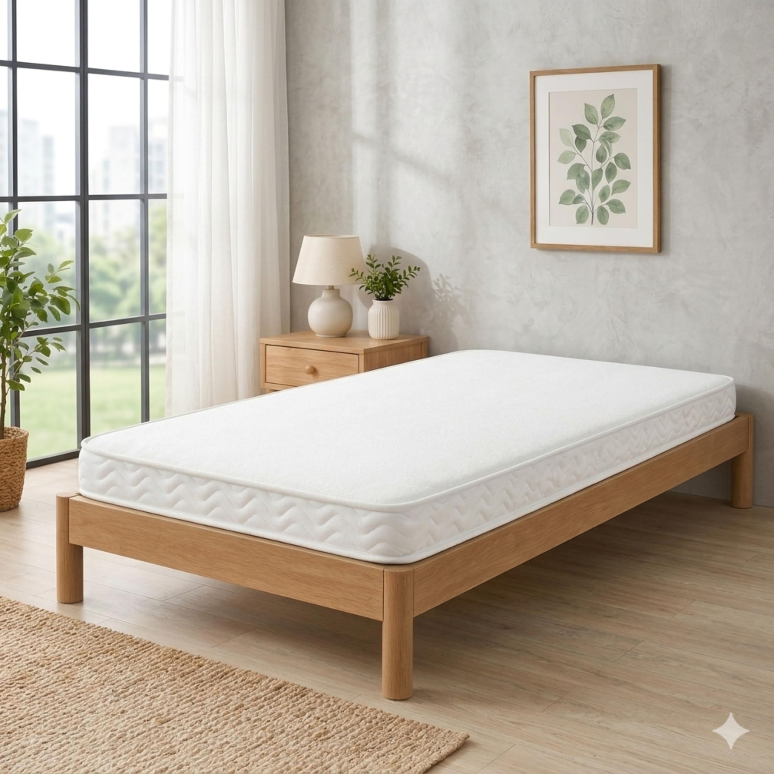 Sleepur-pedic 3ft Single Memory Foam Mattress with High-Density Orthopedic Reflex Foam Base, Approx 4 Inch/11cm Deep, Medium Feel, CoolTouch Soft Cover, Mattress in a Box (90 x 190 x 11 cm)