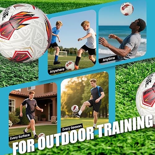 Miniatura 6 de Soccer Ball Size 5 for All Age Recreational or Professional Outdoor Practice, PU Official Size&Weight, Size 5 Soccer Ball for Boys Youth Adults