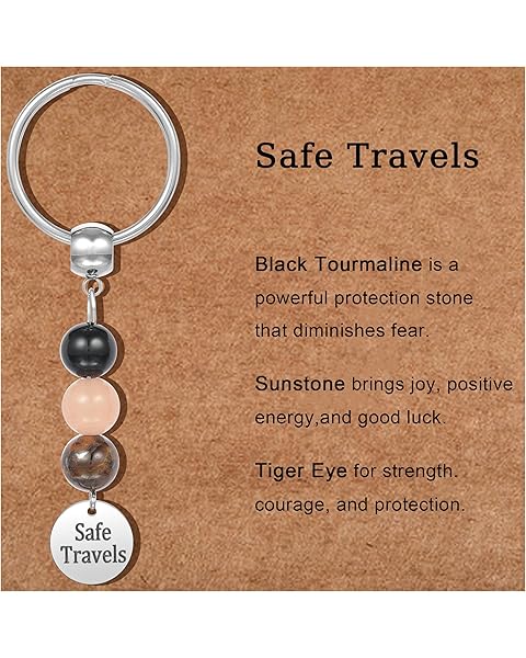 Haoze Natural Crystals Keychain Gift for Women New Beginnings for retirement Small Healing Stones Keychain for Anxiety Relief