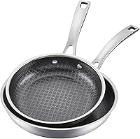 Cuisinart FusionPlus 2-Piece Nonstick Stainless Steel Skillet Set - PFAS-Free Ceramic, Scratch-Proof, Cool Grip Handles, Dishwasher Safe