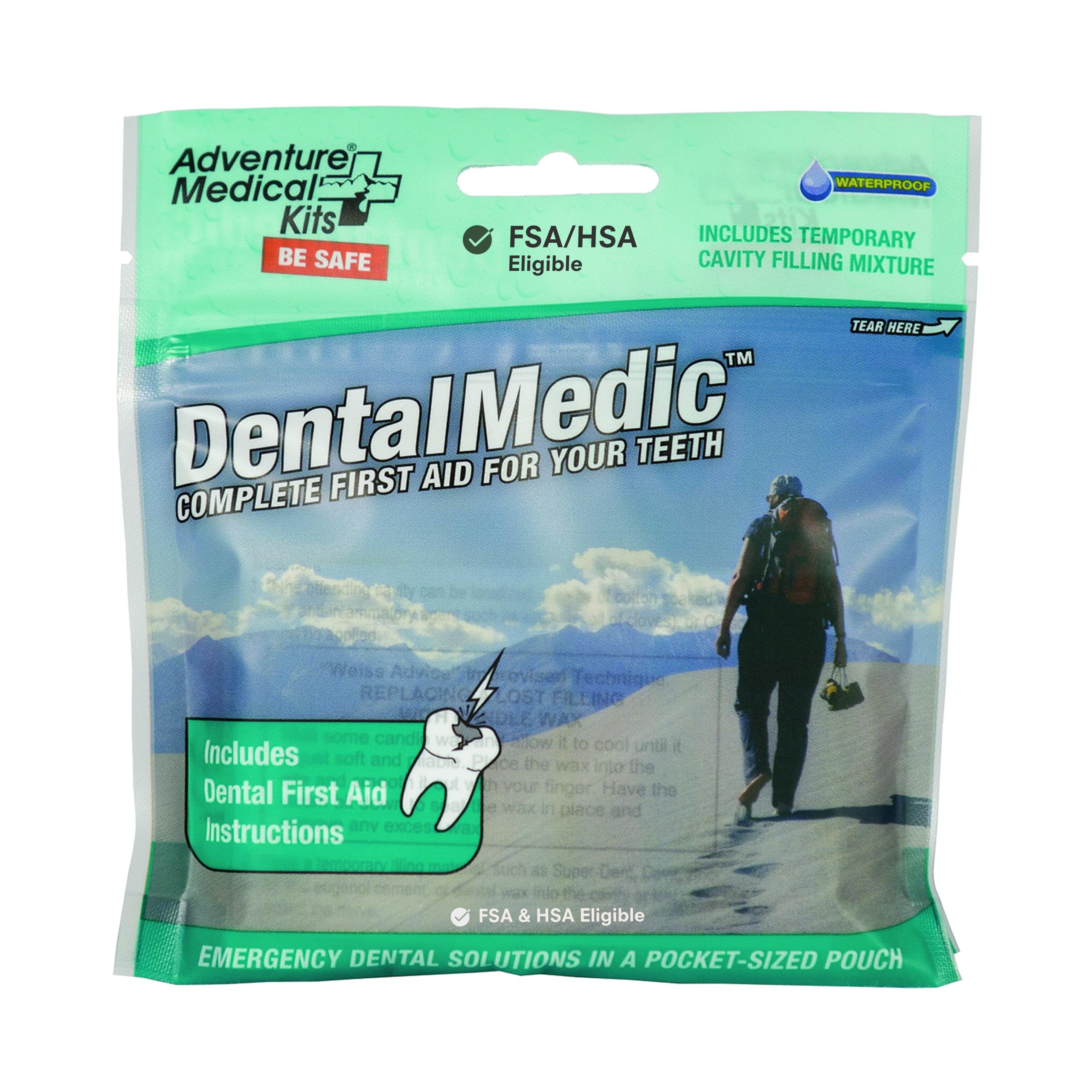 Adventure Medical Kits Dental Medic Kit - Travel Dental Kit for Emergency Tooth Care - Includes Orasol Gel, Tural Tea, Temporary Cavity Filling & More