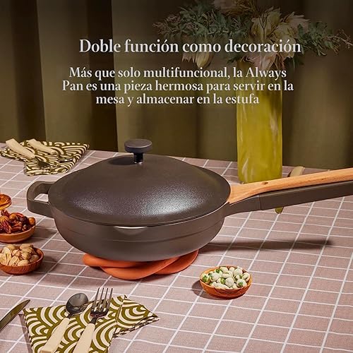 Vista 6 de Our Place Always Pan - Sartén de cerámica antiadherente grande de 12.5 pulgadas sin toxinas, sartén versátil, con mango que se mantiene fresco, apto