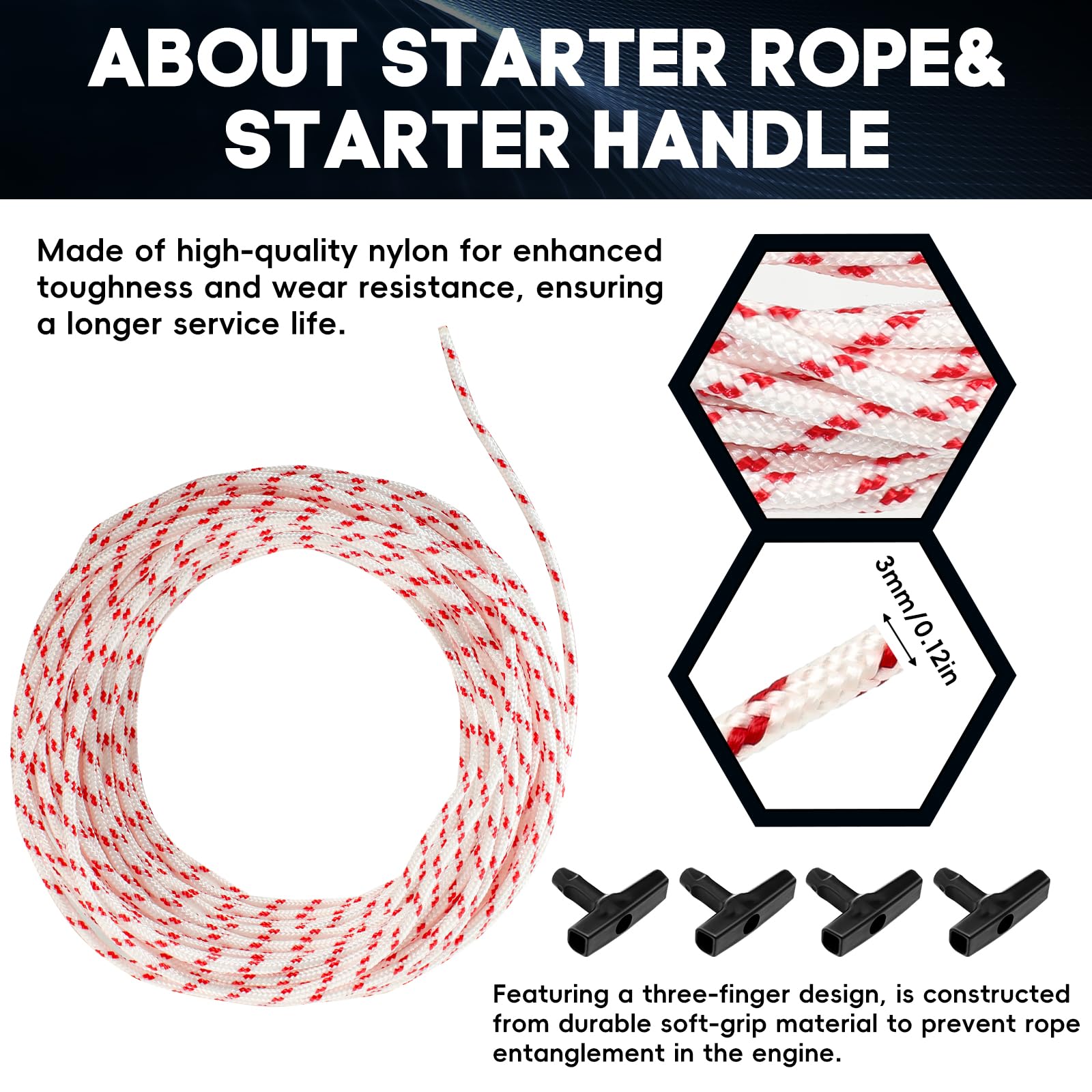 Corda Di Avviamento Mastrant Dyneema 20ft (2mm) &ndash; Per Decespugliatori, Motoseghe, Soffiatori