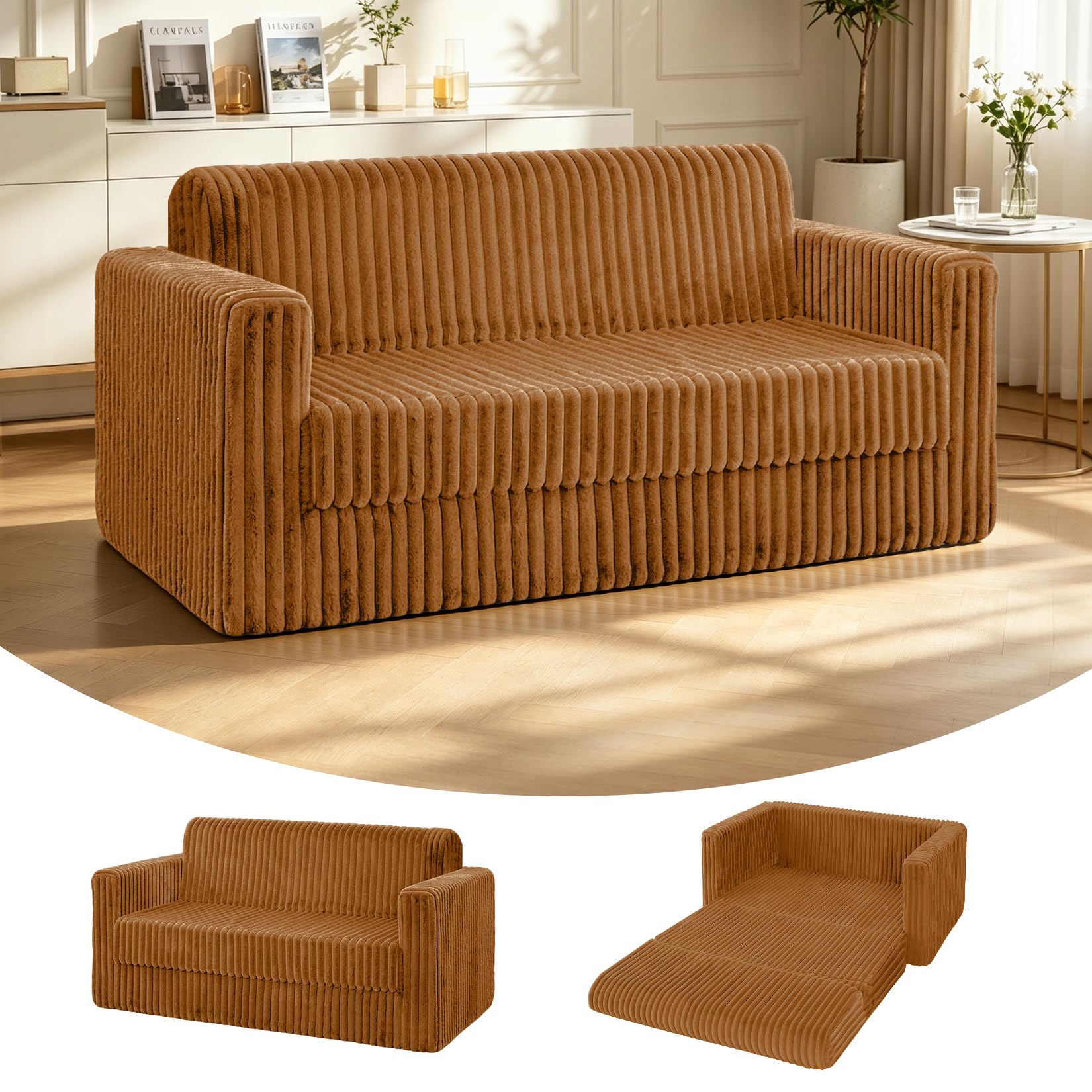 Amazon.com: HABUTWAY Folding Sofa Bed, 2 in 1 Convertible Sleeper