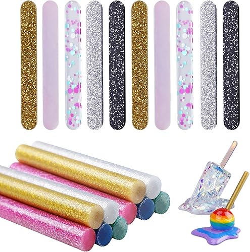 LET'S RESIN 20 palitos de resina, 10 palitos de hielo, 10 palitos de caramelo, compatibles con moldes de resina epoxi de hielo derretido