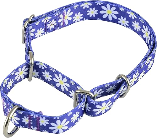 Miniatura 6 de Martingale Collar para perros, entrenamiento antideslizante para cachorros para niños o niñas, perros pequeños o grandes, linda flor, rosa, patrones