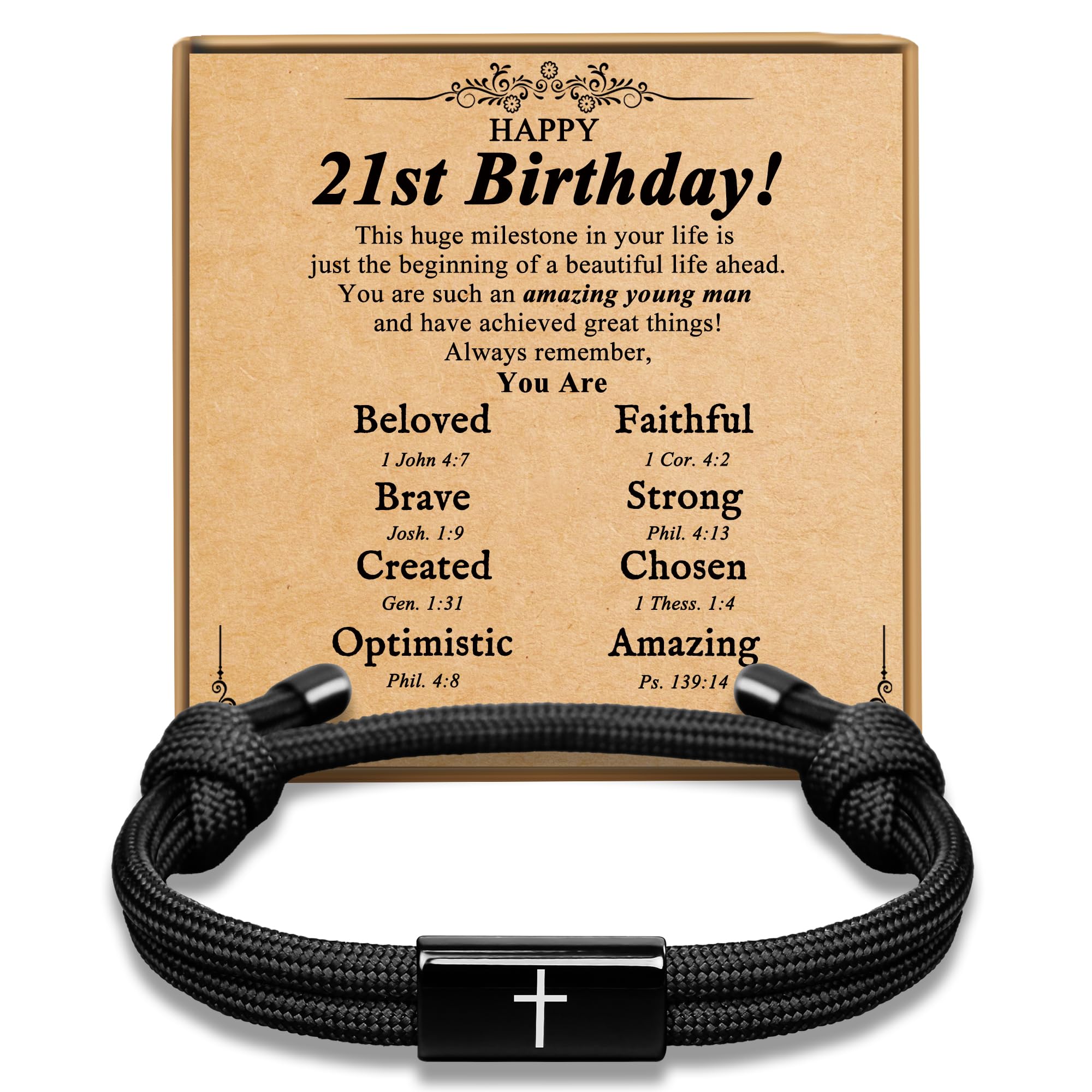 PEALICIOUS Cross Bracelet for Boys, Joshua Christian Grad Gifts for Teens, Philippians Confirmation Baptism Birthday Gifts for 9 10 11 13 16 18 21 Years Old Boy, Soccer Baseball Basketball Accessories