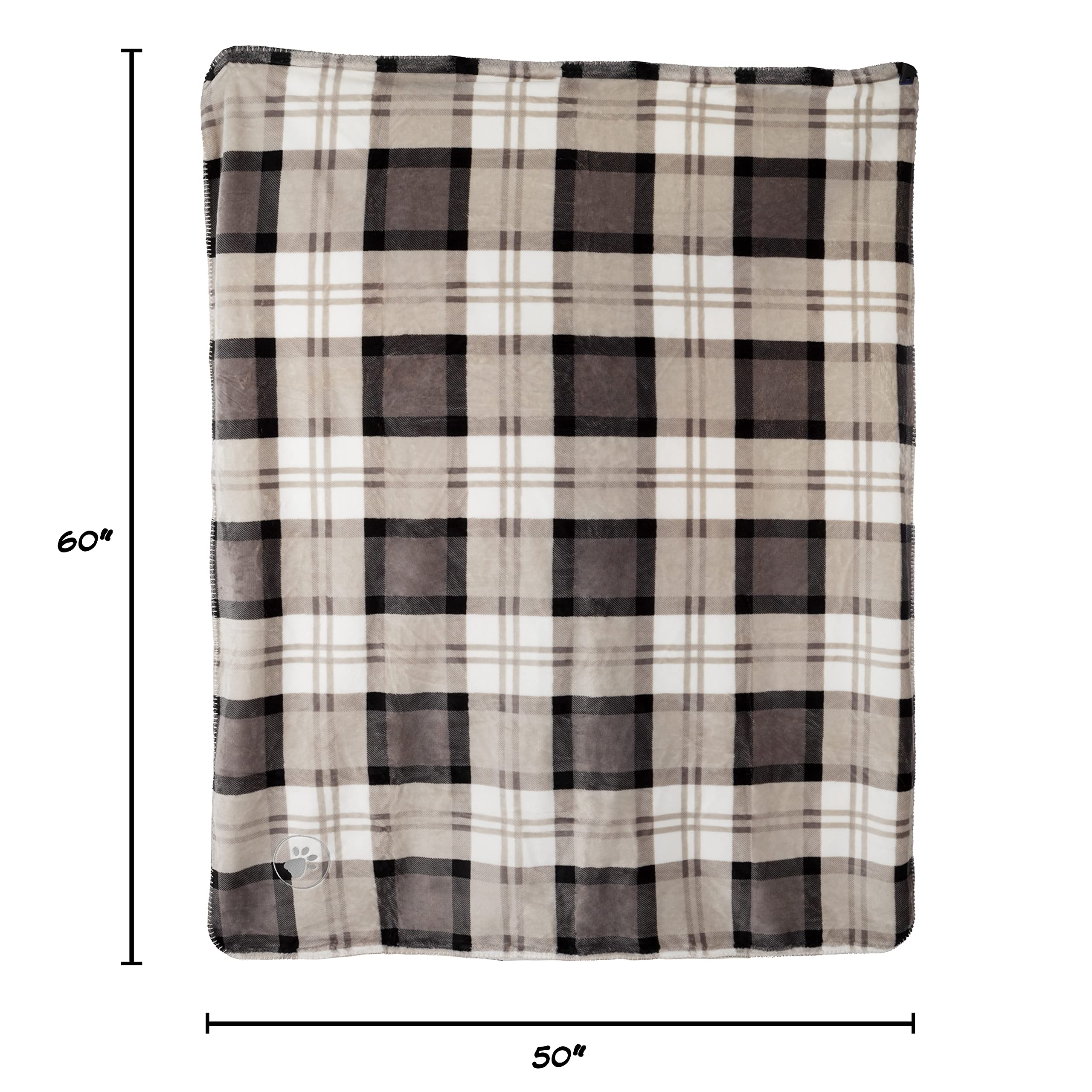 PETMAKER Manta para mascotas – Manta reversible impermeable a cuadros que protege el sofá, el coche y la cama de derrames, manchas o pelaje – Mantas para perros y gatos (gris), grande