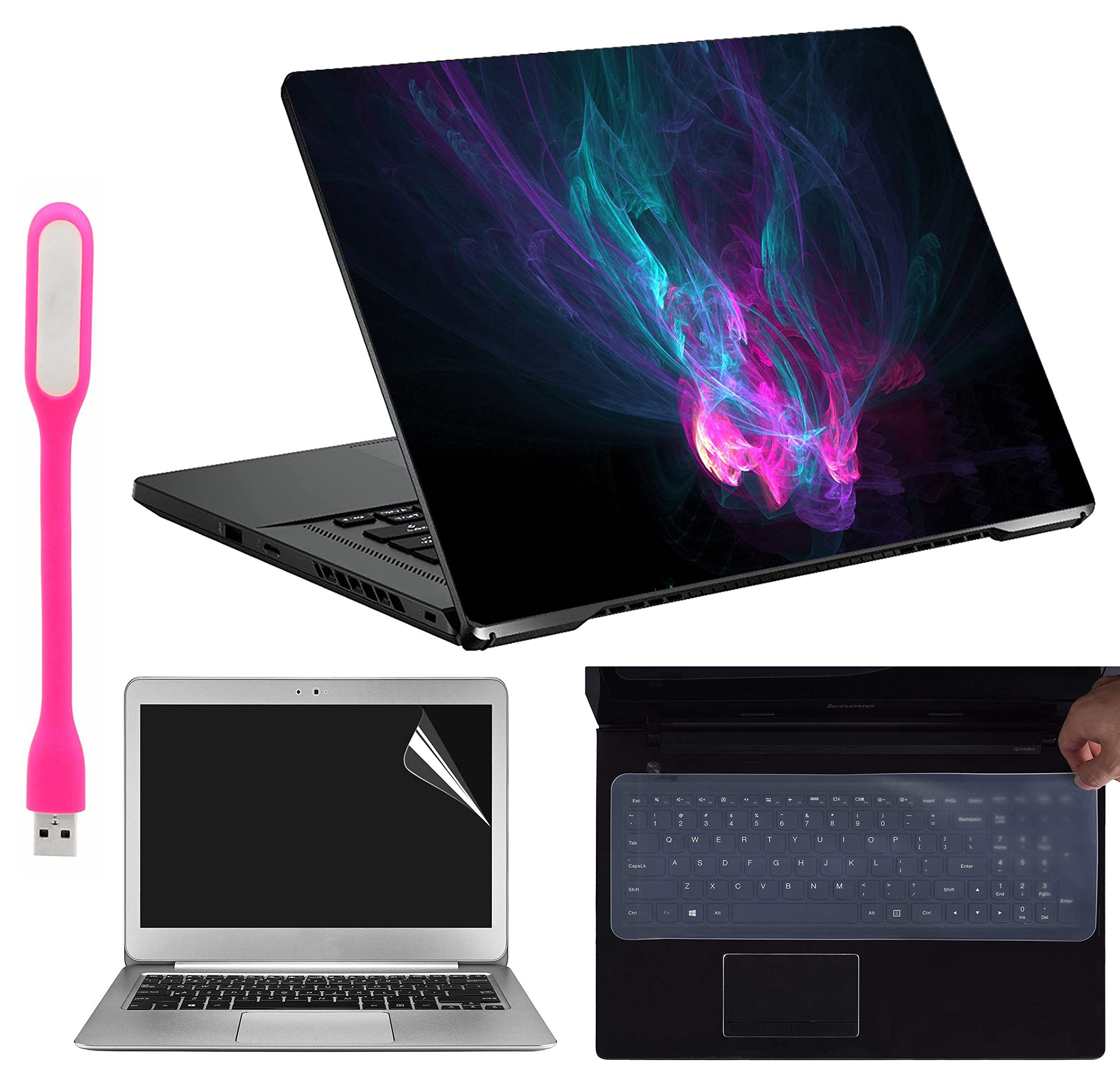 Ramiya 4 in 1 Combo Kit for 15.6-inch Laptops Decal | Screen Guard | Silicone Keyboard Protector | and USB LED Light All Models (Upto) Size : 15.6"x 10.1" XZ119 (B09R2FFGXP) Amazon Price History, Amazon Price Tracker